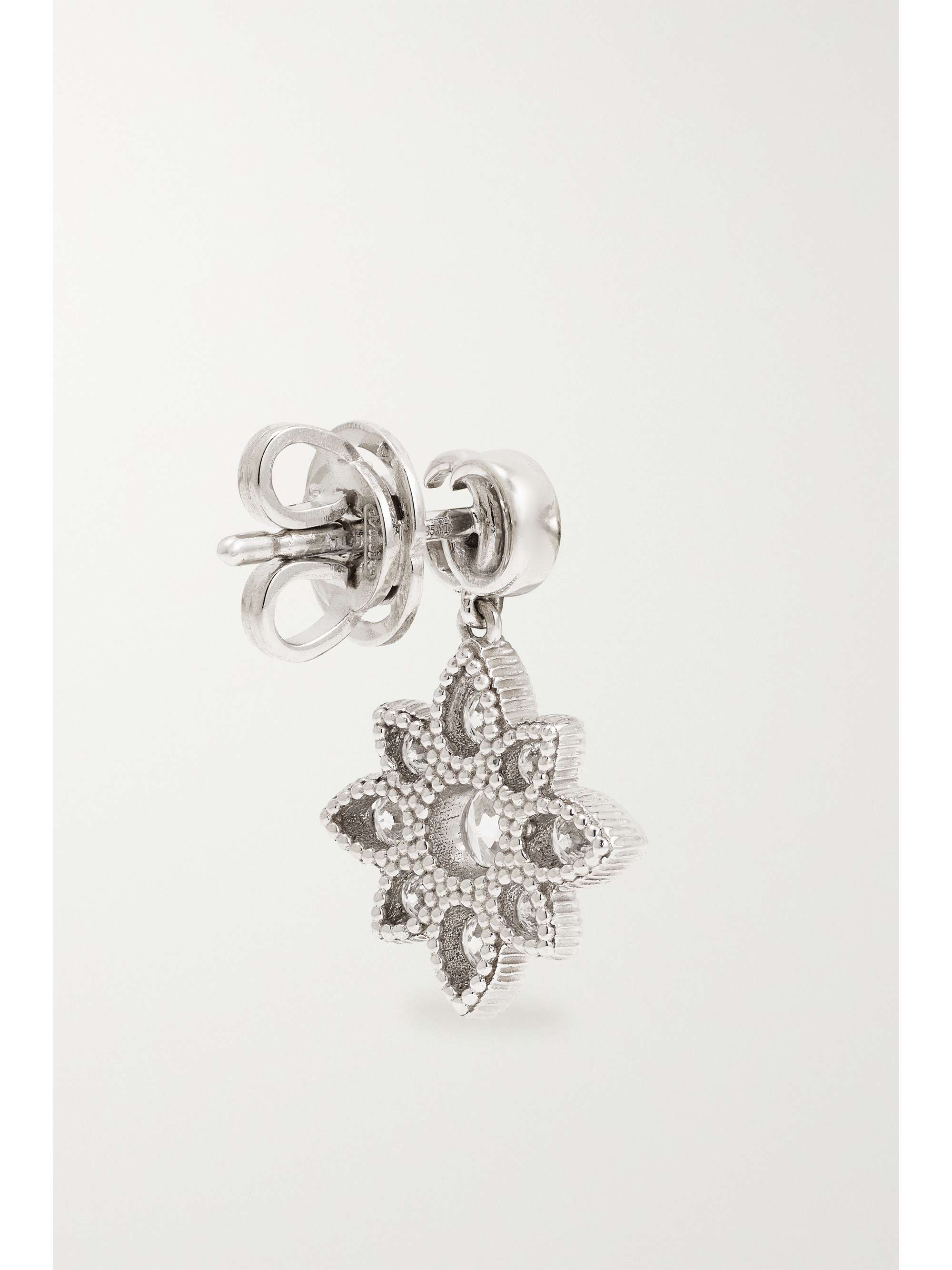 GUCCI Flora 18-karat white gold diamond earrings
