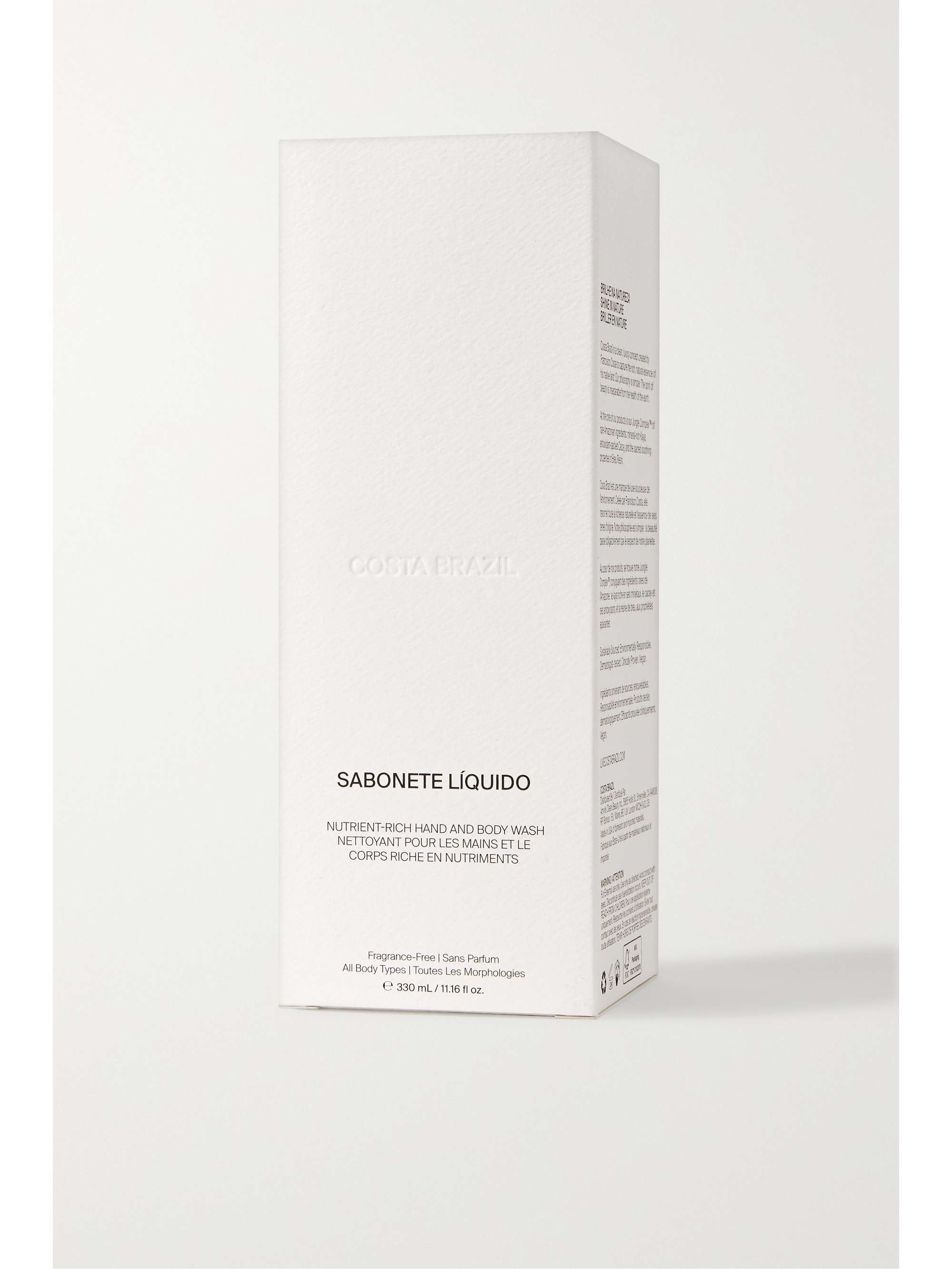 COSTA BRAZIL Sabonete Líquido Nutrient-Rich Hand & Body Wash - Fragrance Free, 330ml