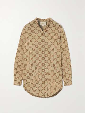 GG Jacquard Cotton Hoodie in Beige - Gucci