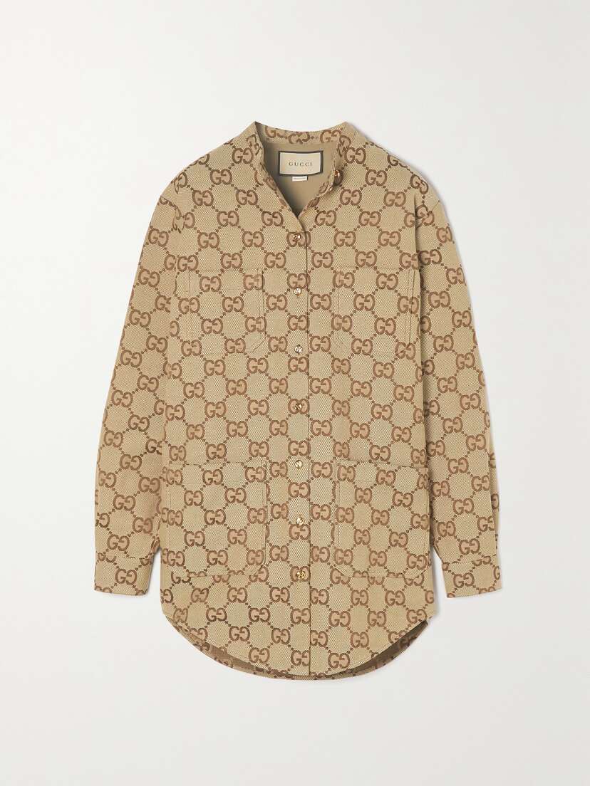 Gucci Cotton-blend Canvas-jacquard Shirt