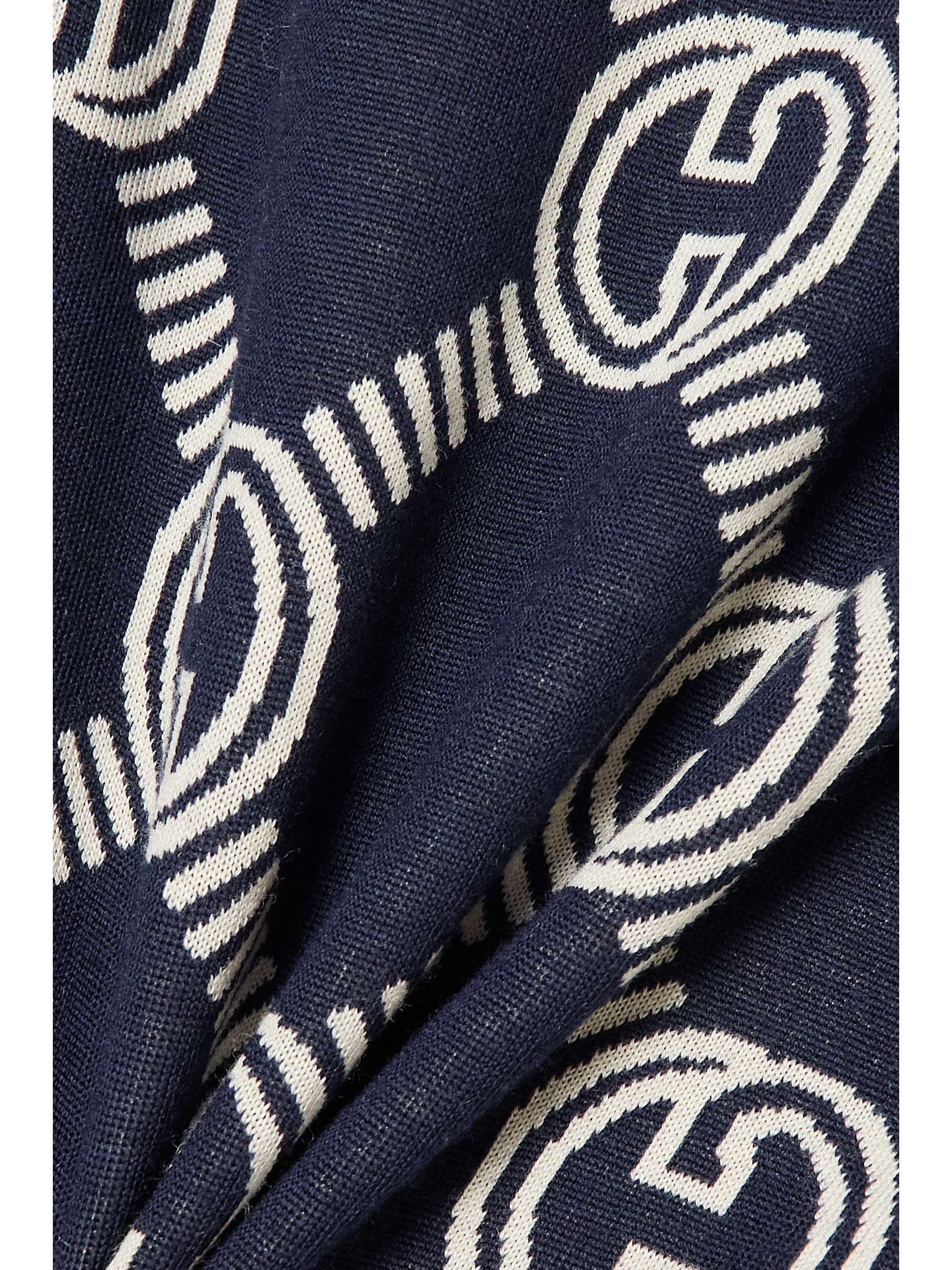 GUCCI Reversible jacquard-knit wool-blend cardigan