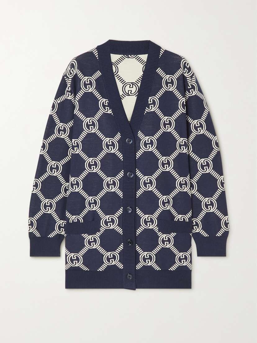 Gucci Reversible Jacquard-knit Wool-blend Cardigan