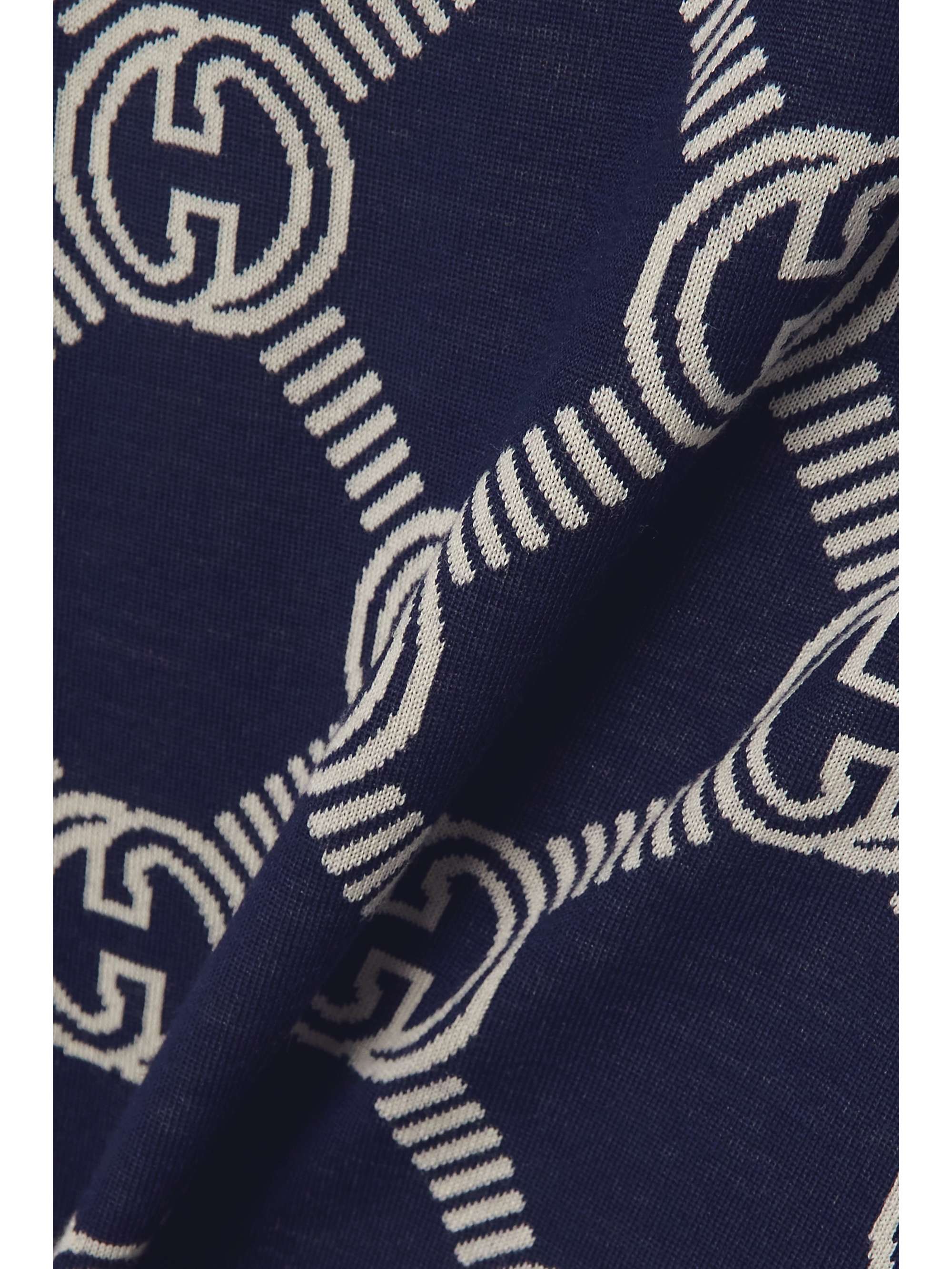 GUCCI Logo-jacquard stretch wool-blend sweater
