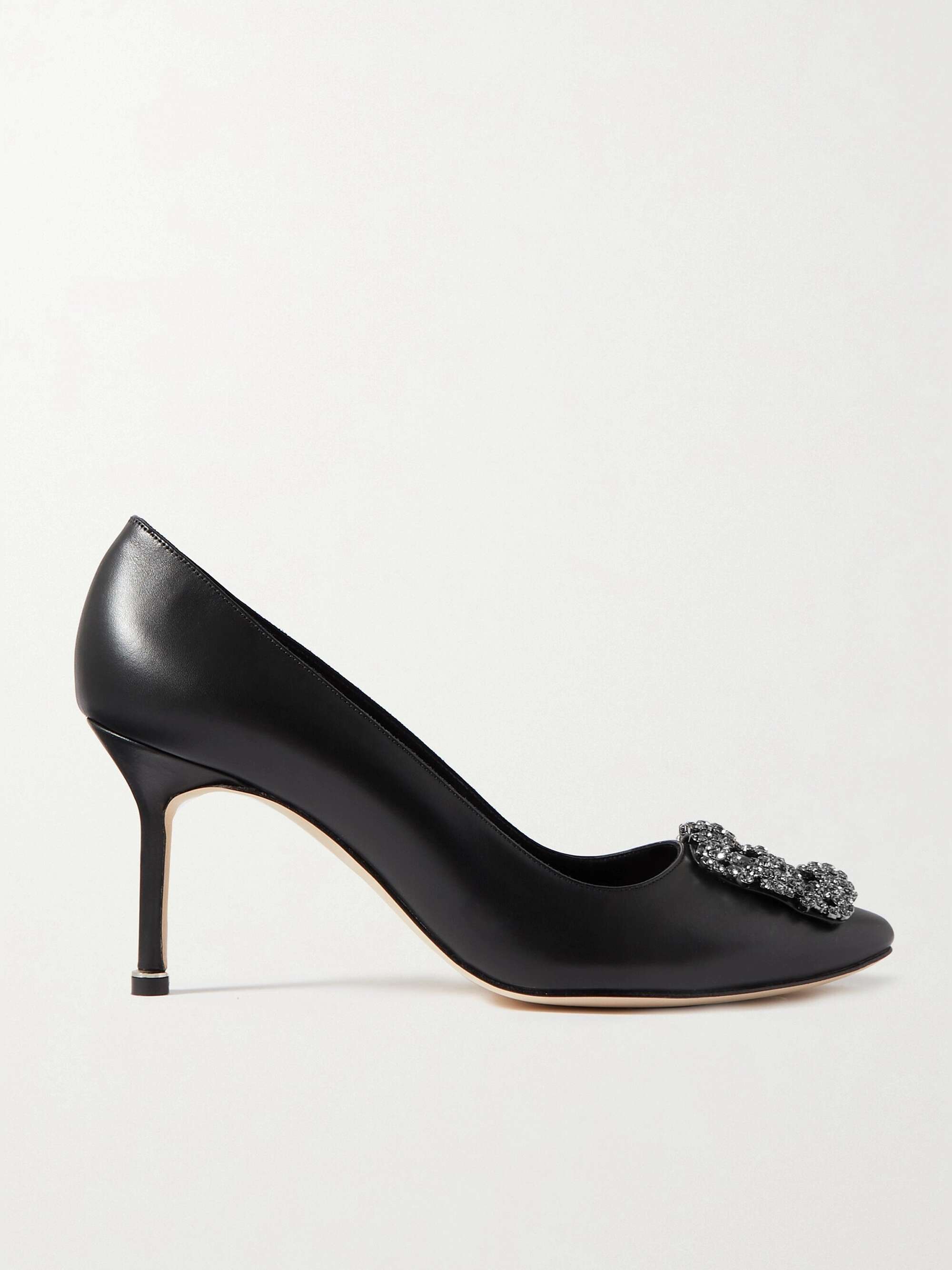 MANOLO BLAHNIK Hangisi 70 embellished leather pumps | NET-A-PORTER