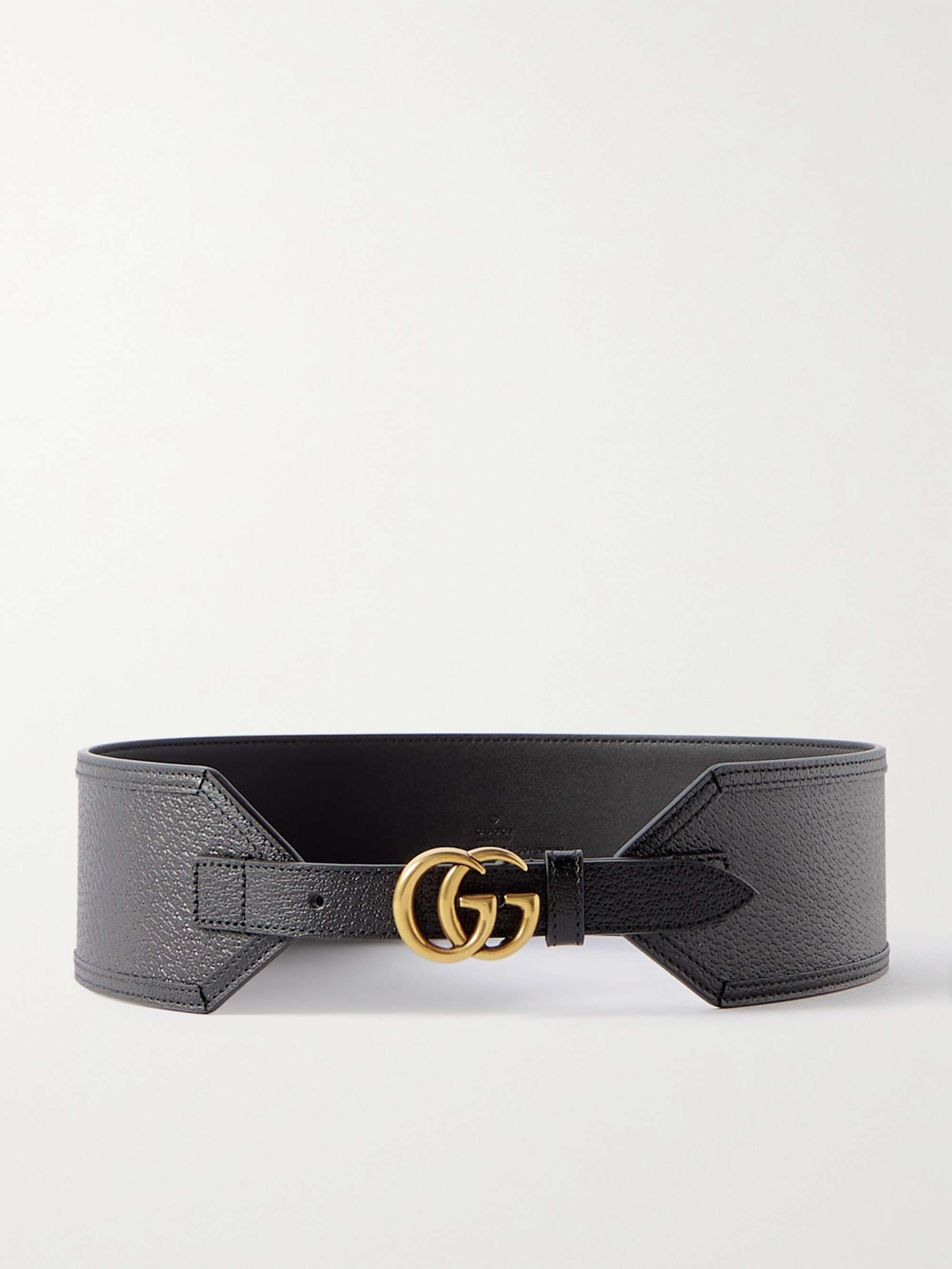 Textured leather waist belt