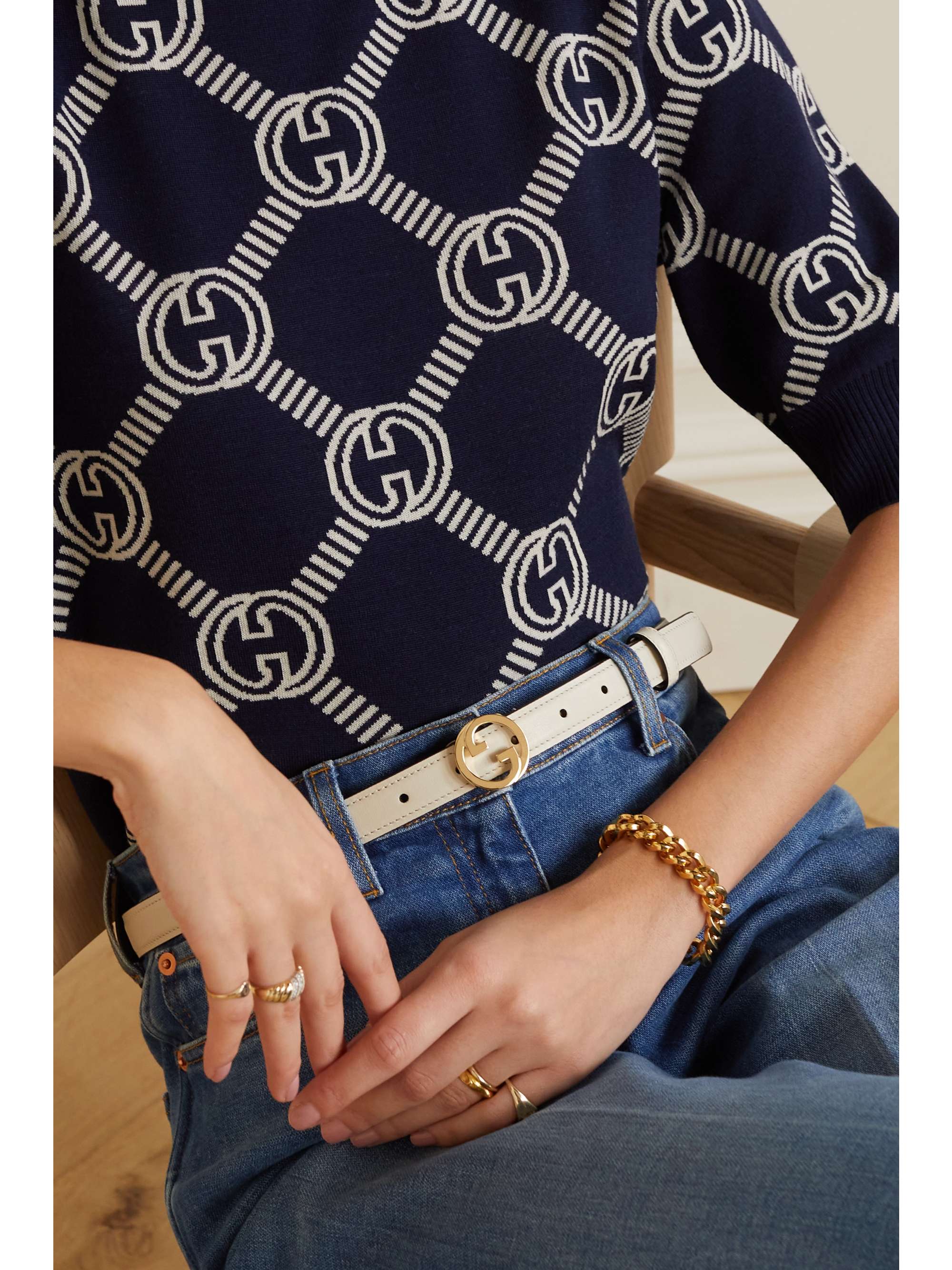 GUCCI Blondie leather belt