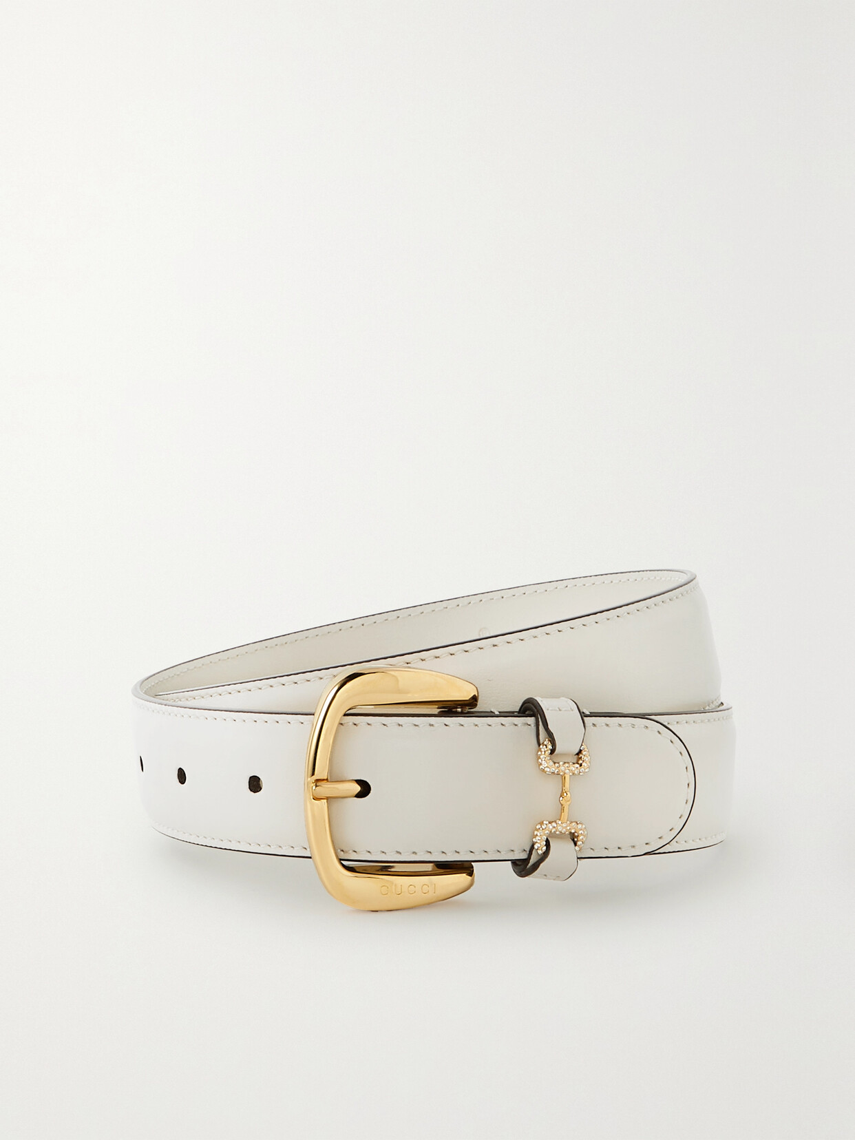 Gucci Crystal-embellished Leather Waist Belt