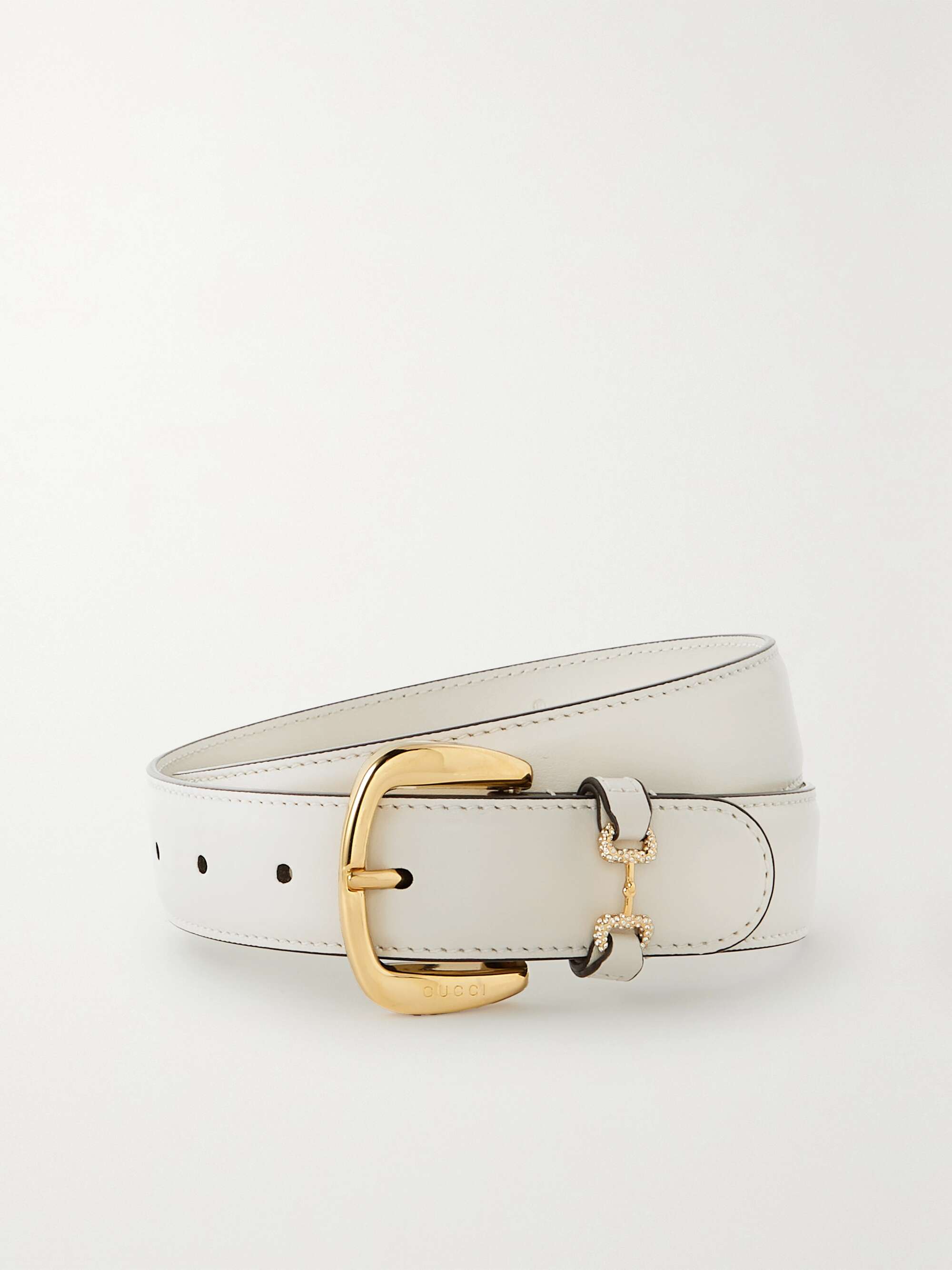 GUCCI Crystal-embellished leather waist belt | NET-A-PORTER