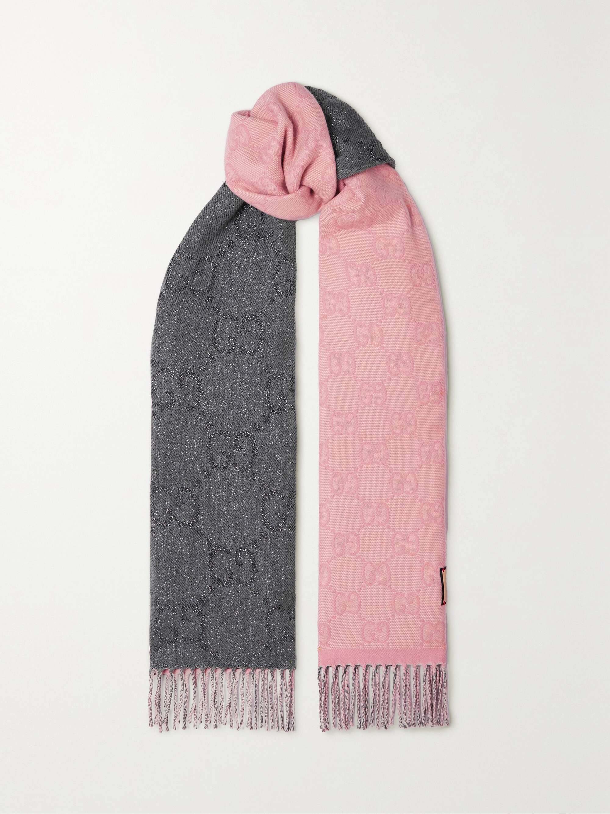 Monogram Wool and Cashmere Graphite Scarf