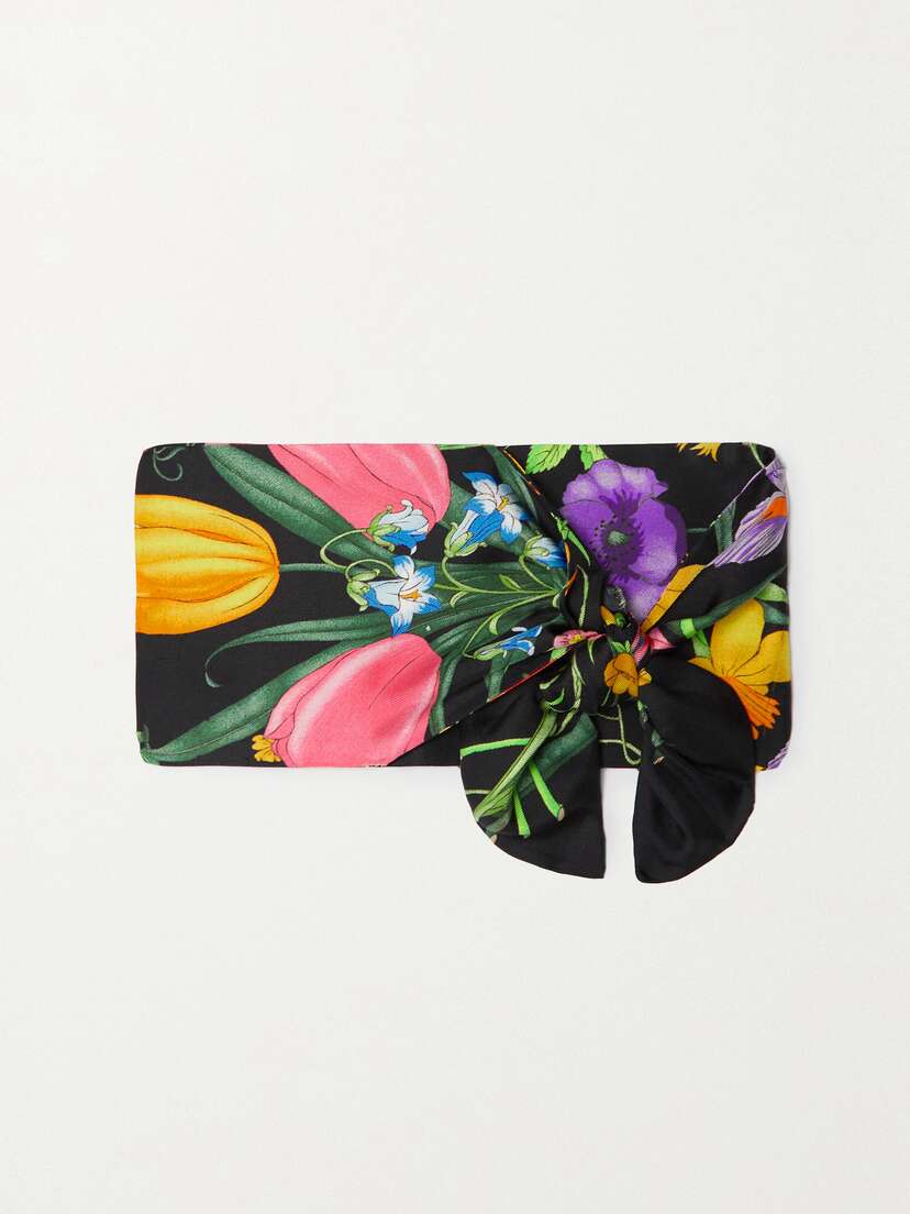 Gucci Petit Fly Flora Floral-print Silk Scarf