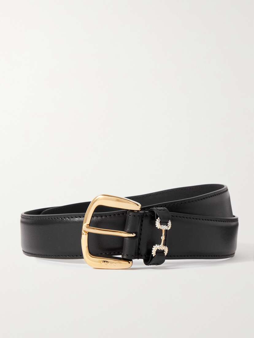 Gucci Crystal-embellished Leather Belt