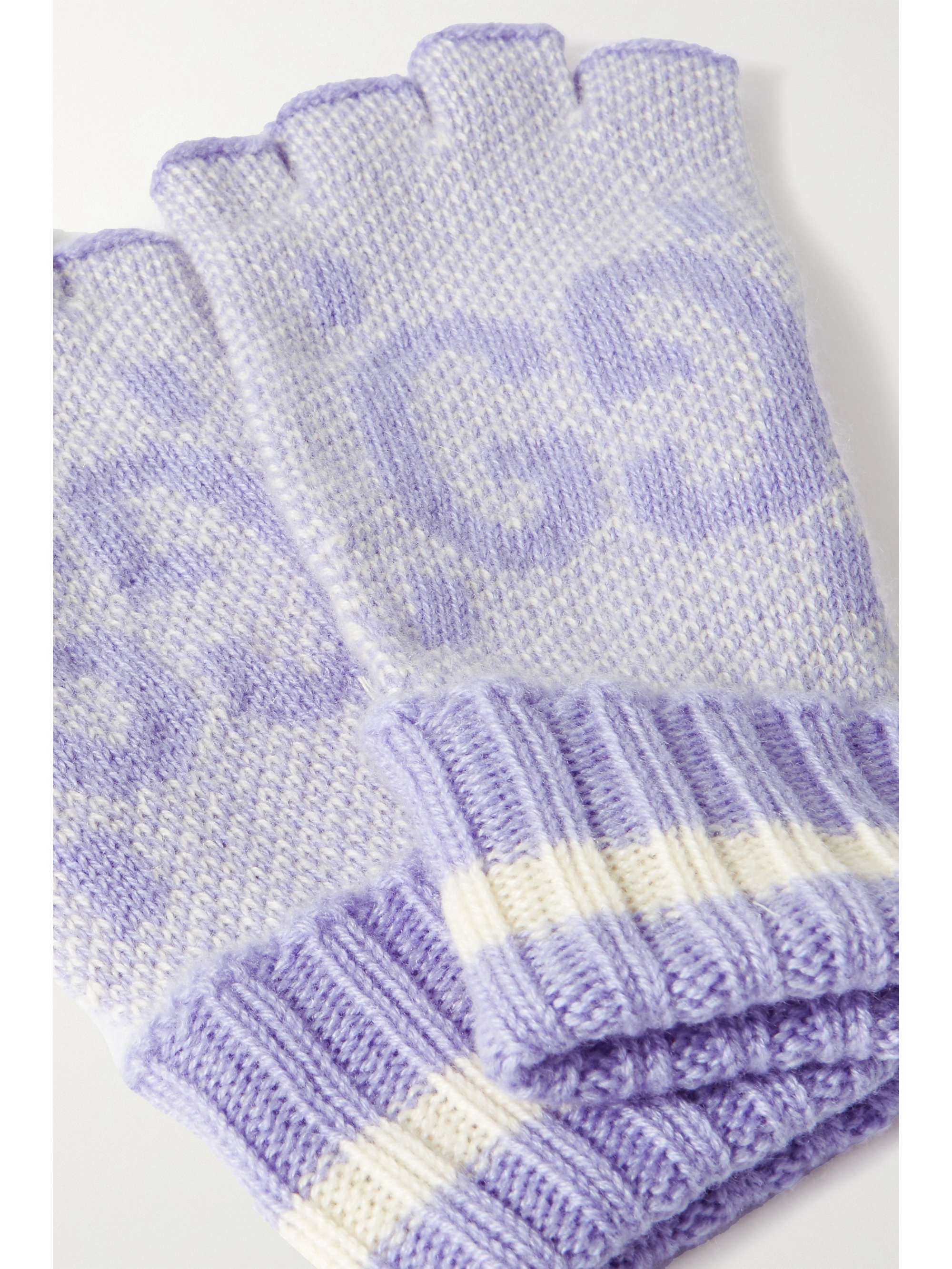 GUCCI Cashmere-jacquard fingerless gloves