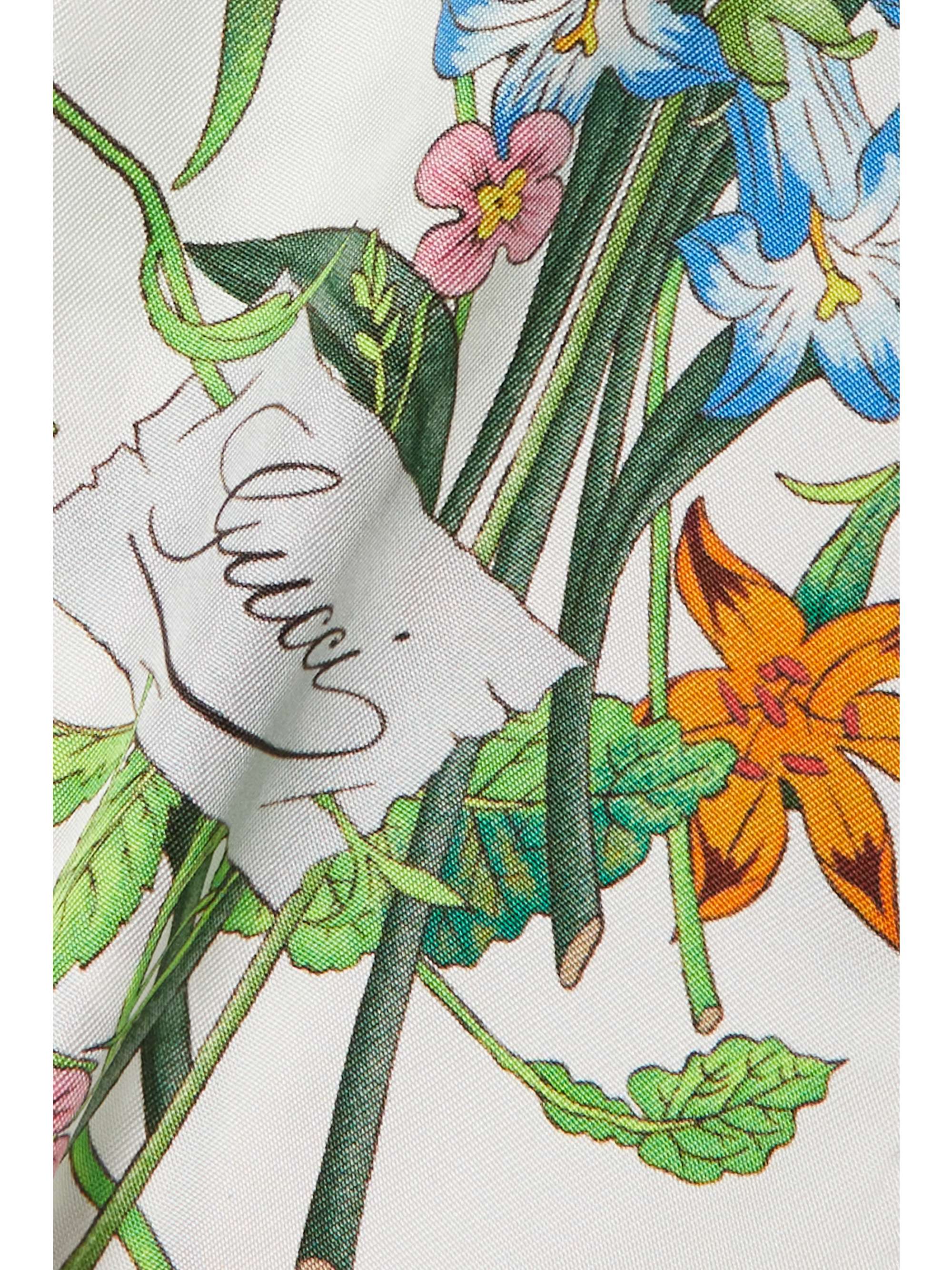 GUCCI Petit Fly Flora floral-print silk scarf