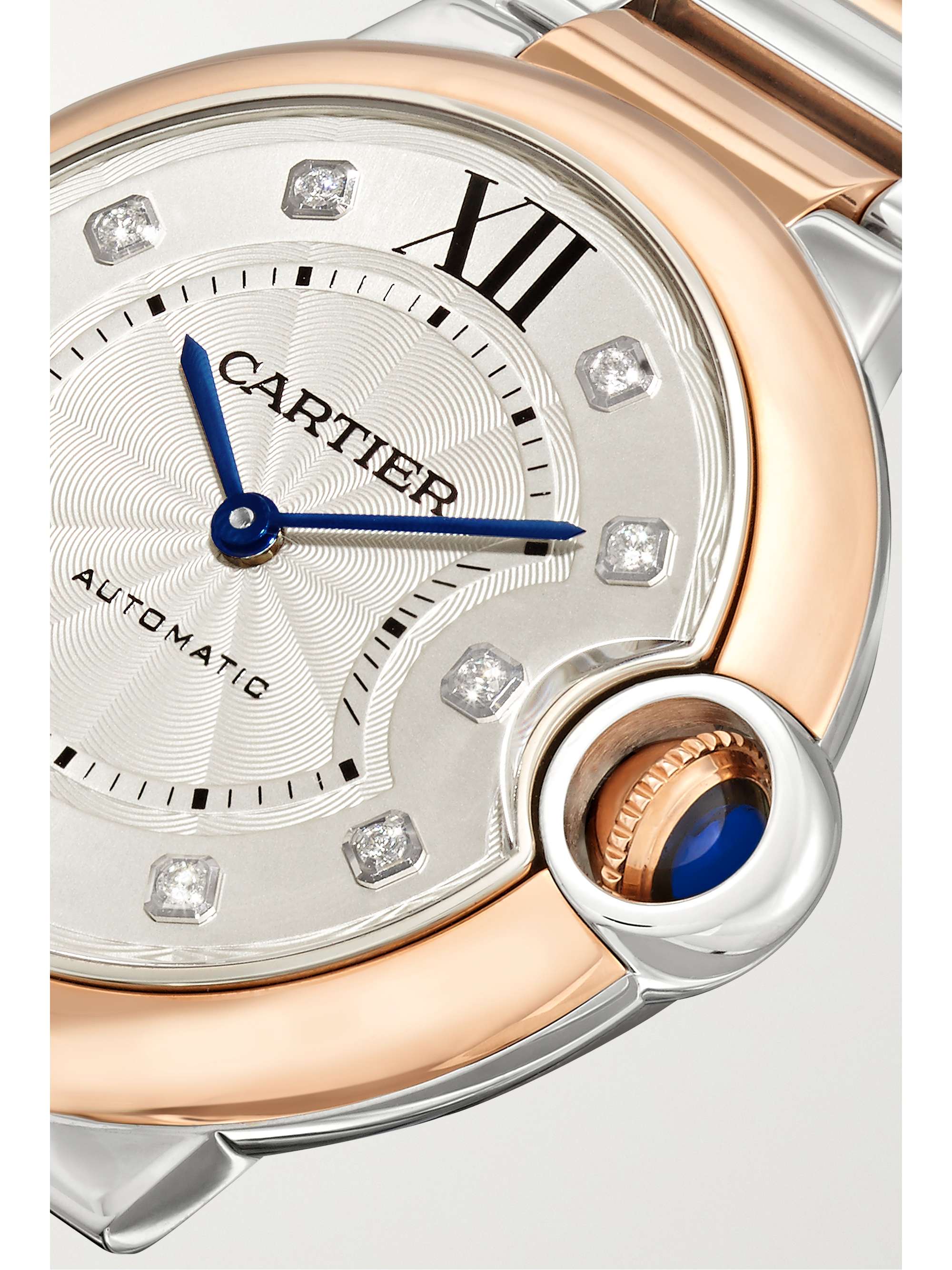 CARTIER Ballon Bleu de Cartier Automatic 33mm 18-karat rose gold, stainless steel and diamond watch