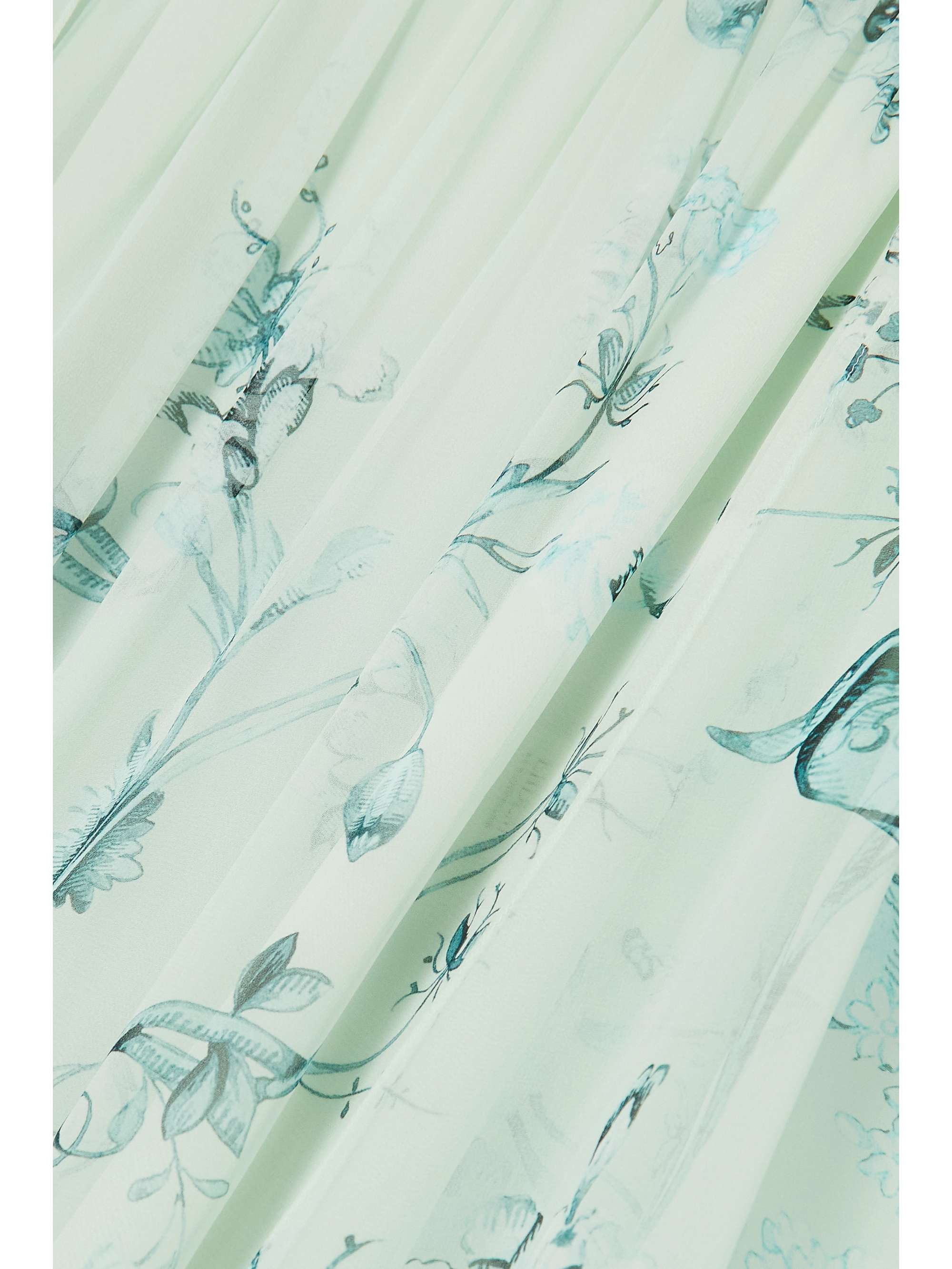 ERDEM Kenley cape-effect tie-detailed floral-print silk-voile gown