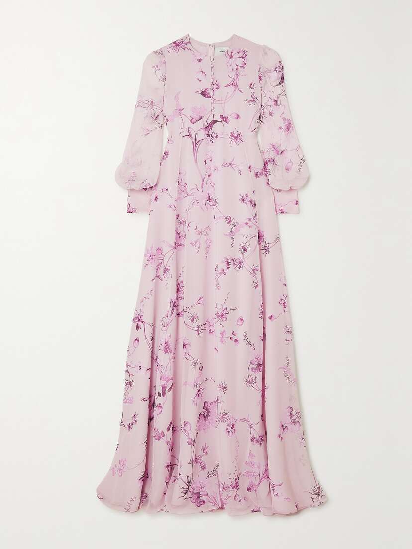 Erdem Jaylene Floral-print Silk Gown