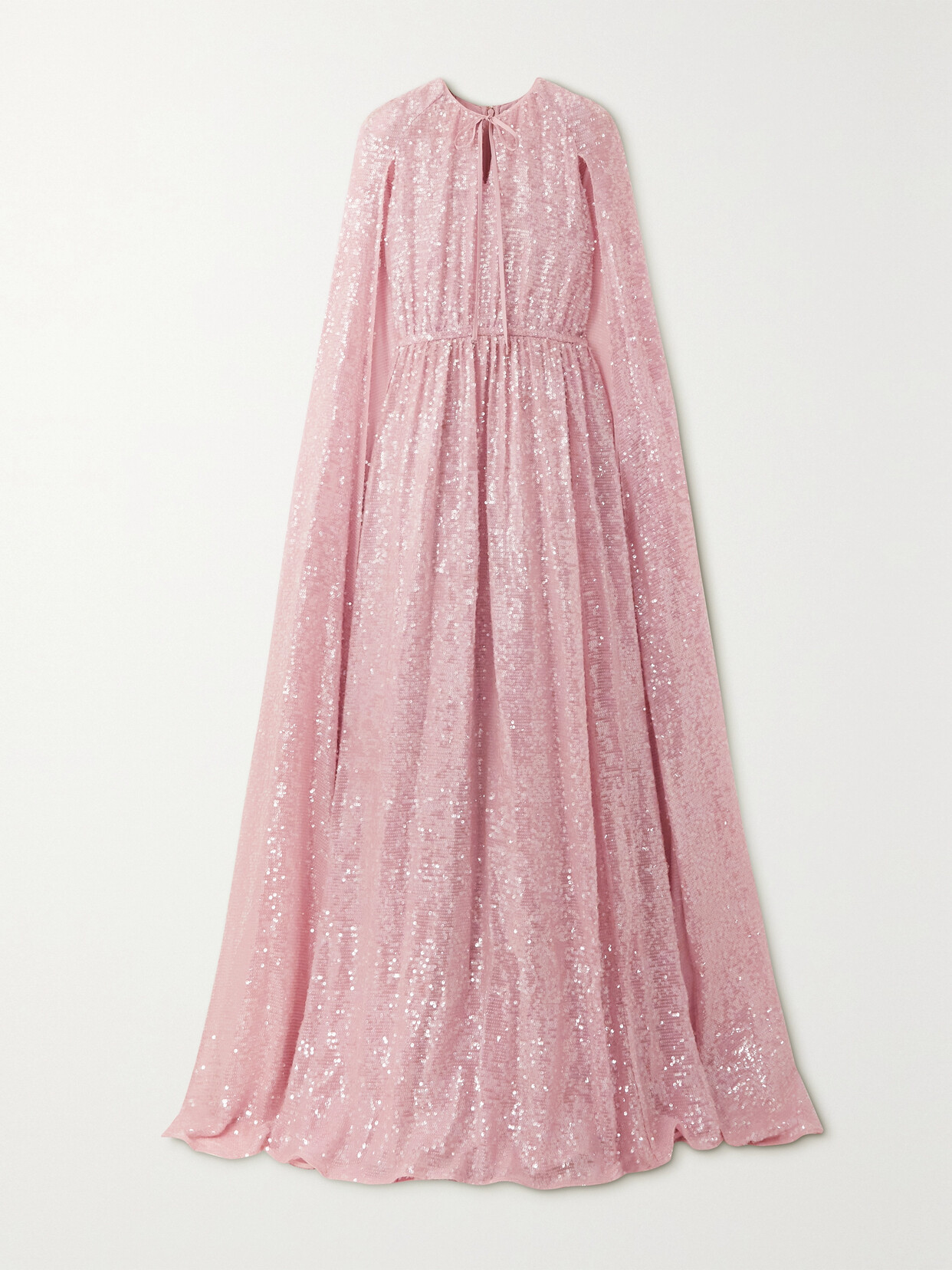 Erdem - Kenley Cape-effect Gathered Sequined Chiffon Gown - Pink