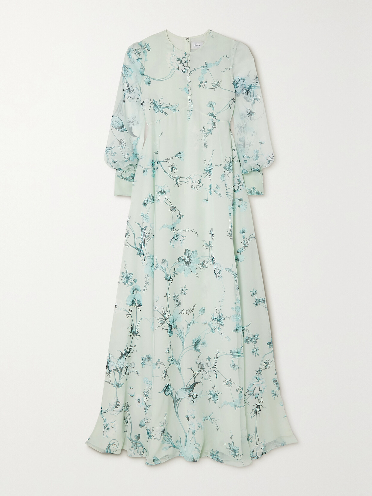 Erdem - Jaylene Floral-print Silk Gown - Blue