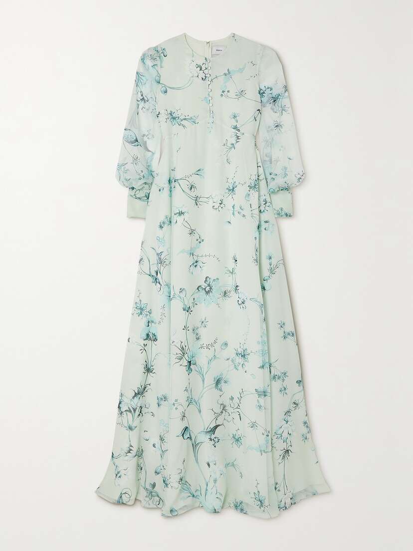 Erdem Jaylene Floral-print Silk Gown - UK 22