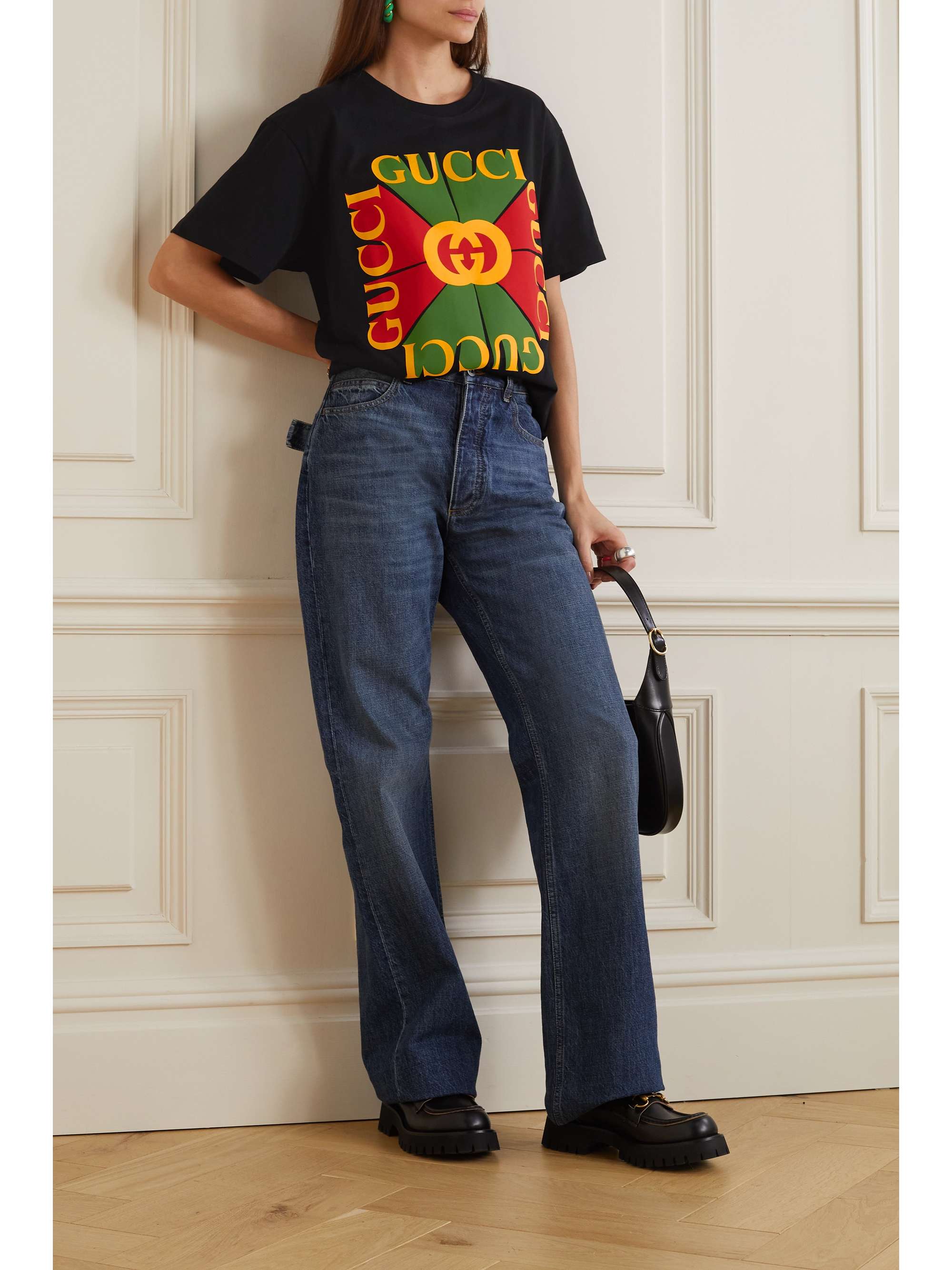 コットンジャージー Tシャツ プリント入り