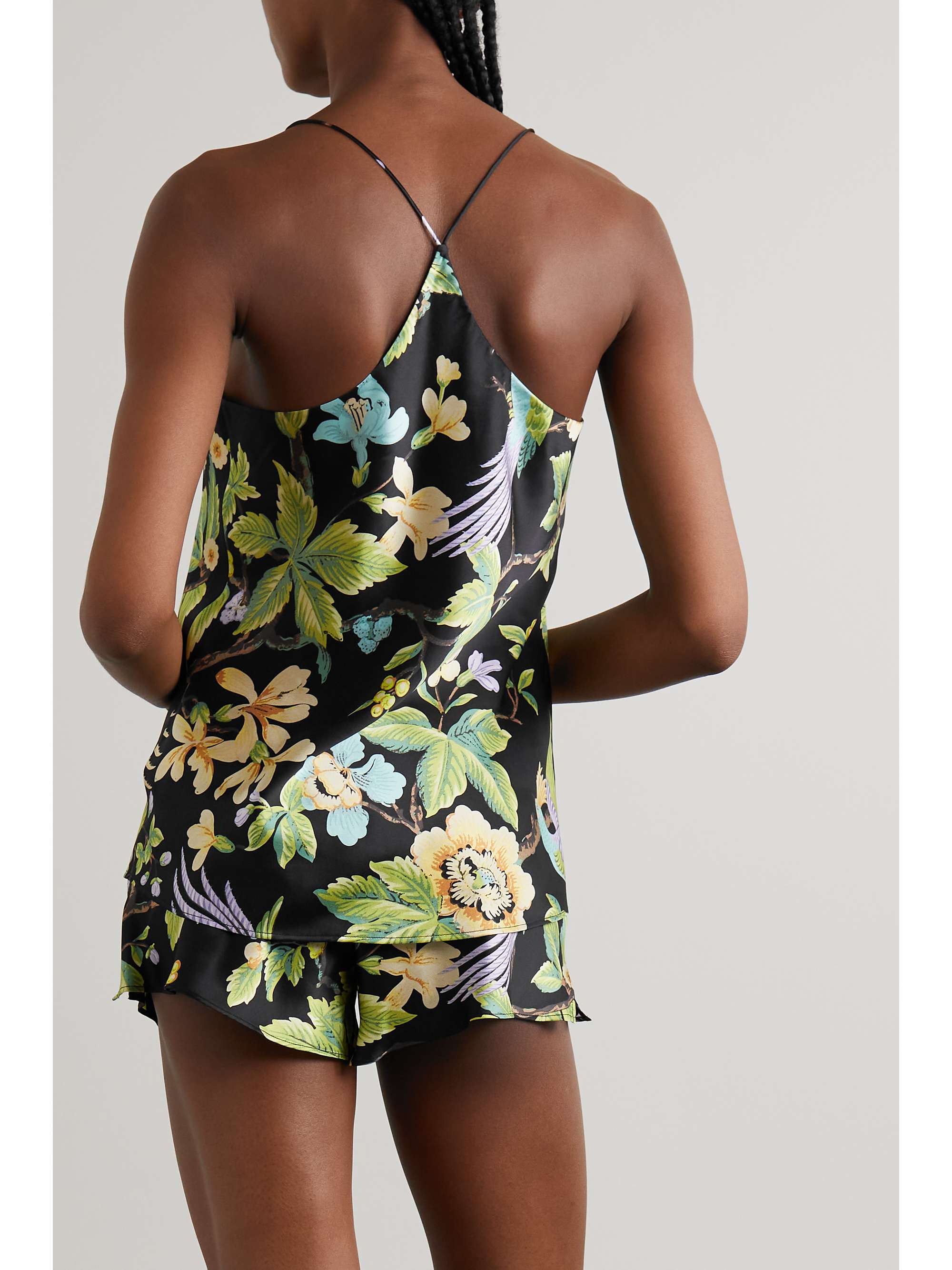 OLIVIA VON HALLE Bella printed silk-satin pajama set