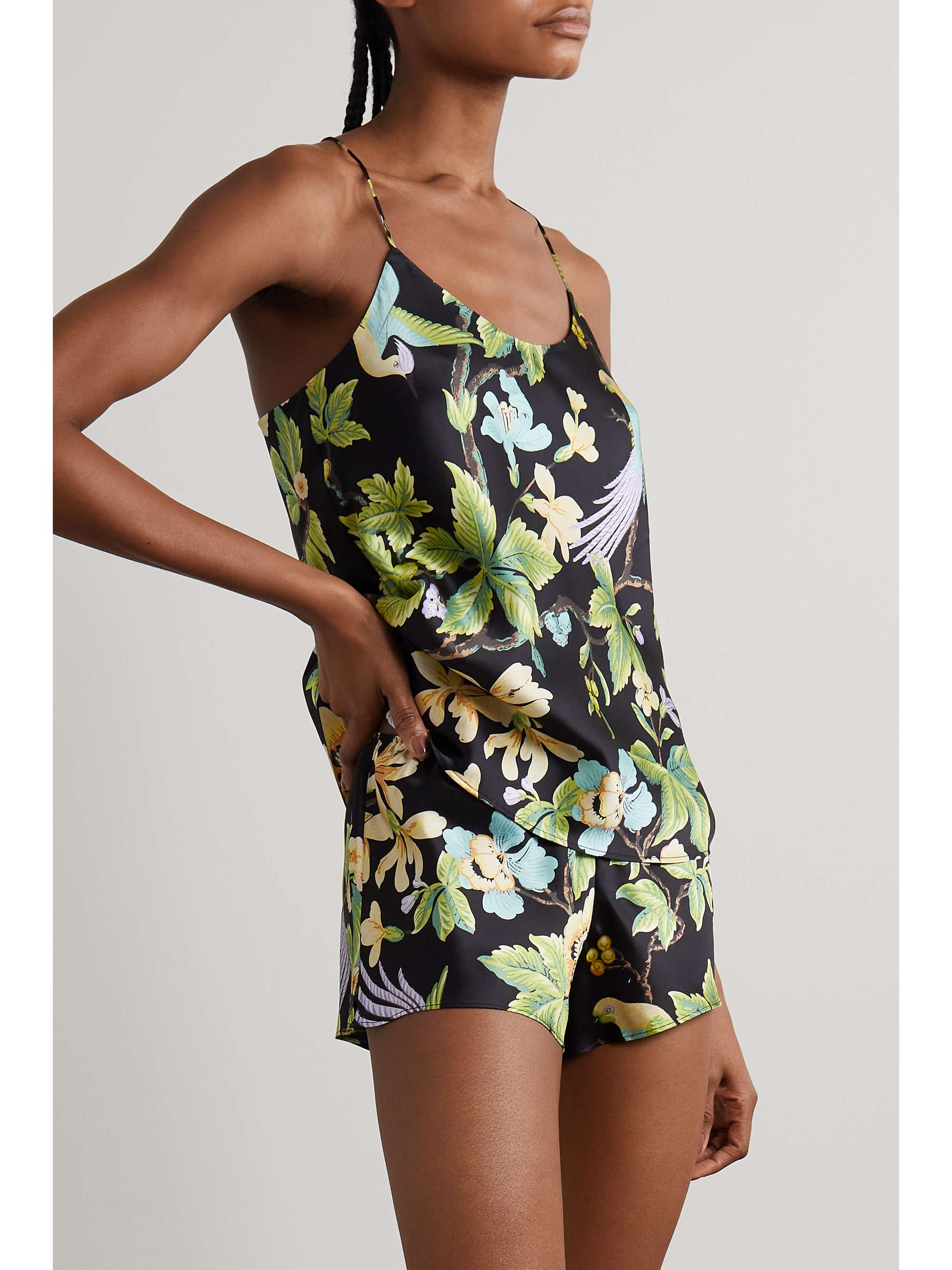 OLIVIA VON HALLE Bella printed silk-satin pajama set