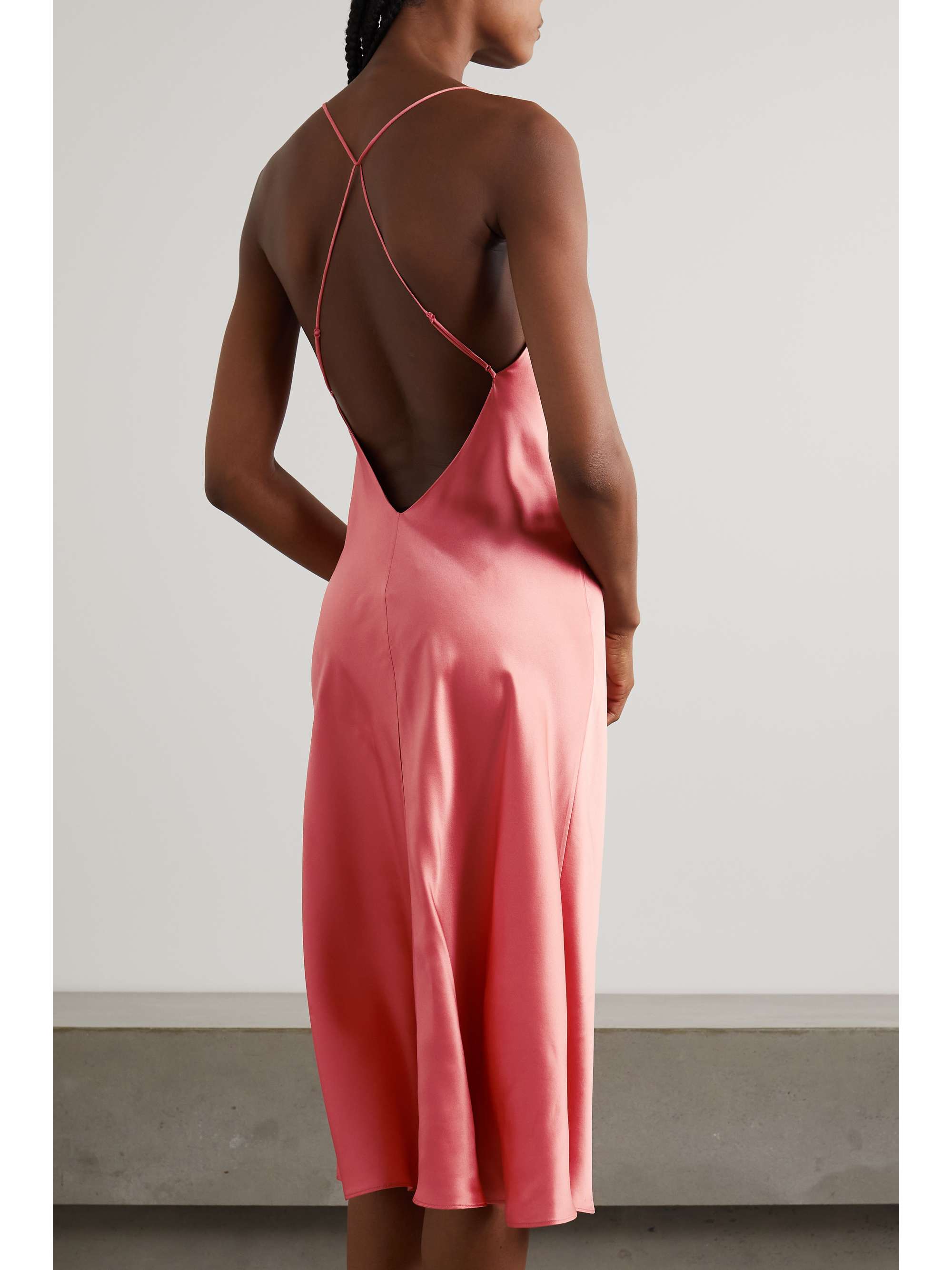 OLIVIA VON HALLE Mossy silk-satin chemise