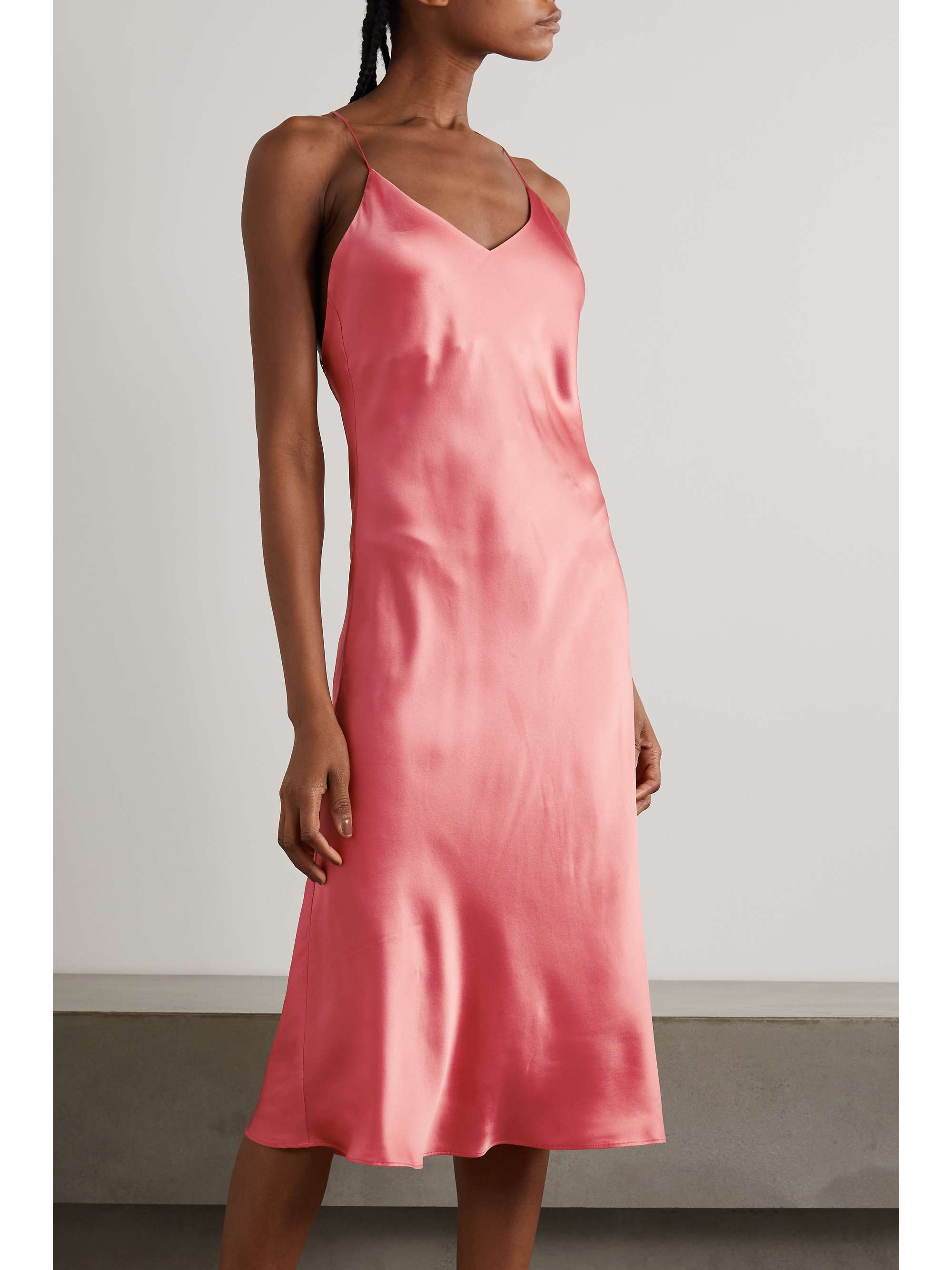 OLIVIA VON HALLE Mossy silk-satin chemise
