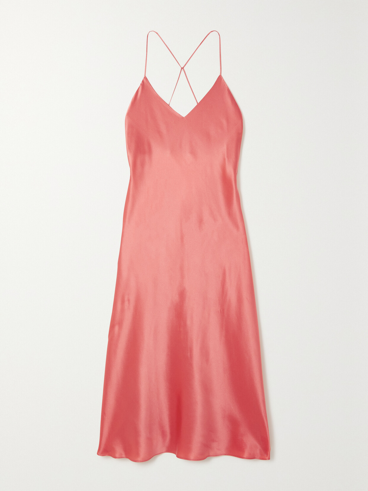 Olivia von Halle - Mossy Silk-satin Chemise - Pink