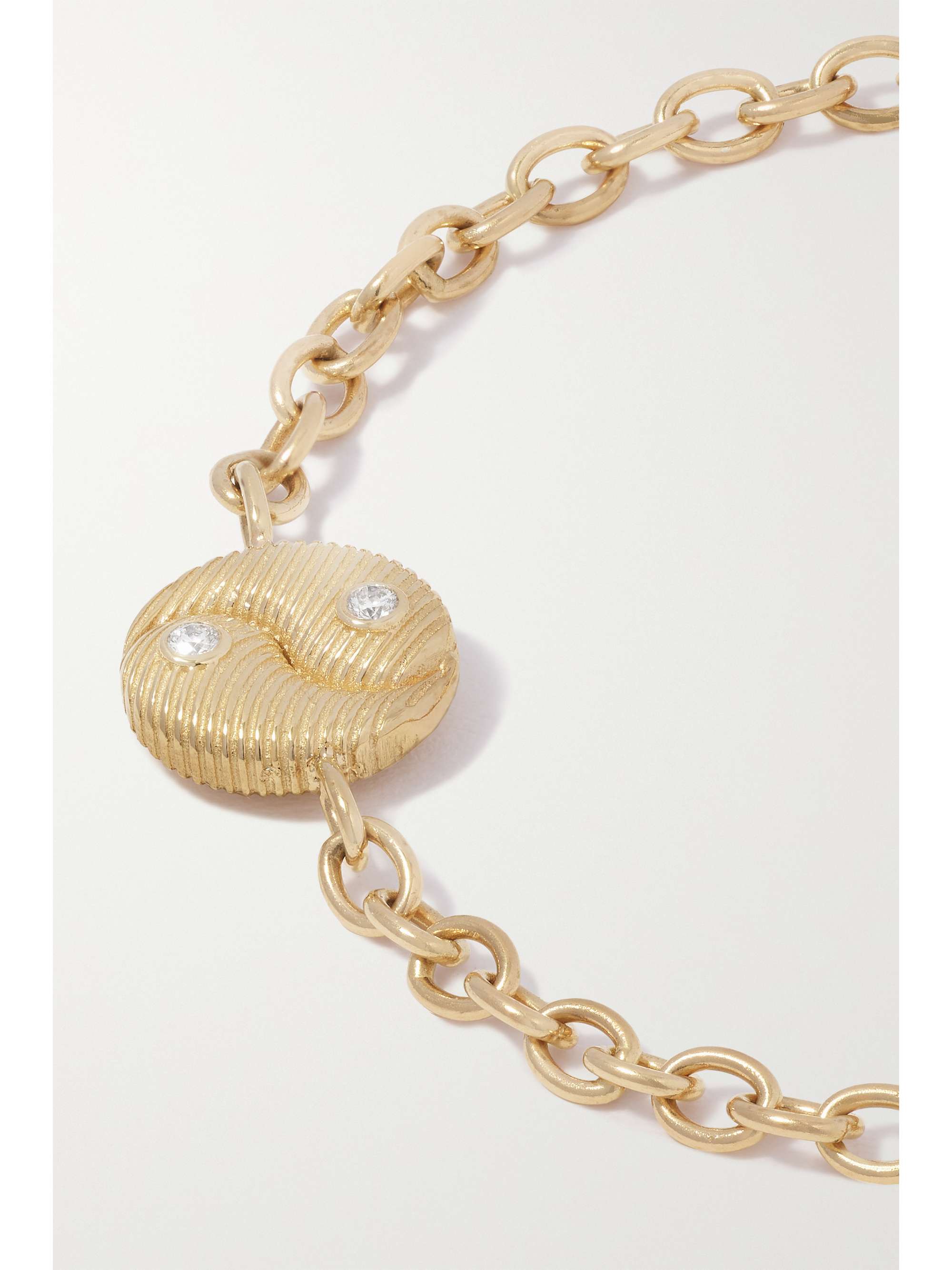 RETROUVAÍ Mini Yin Yang 14-karat gold diamond bracelet