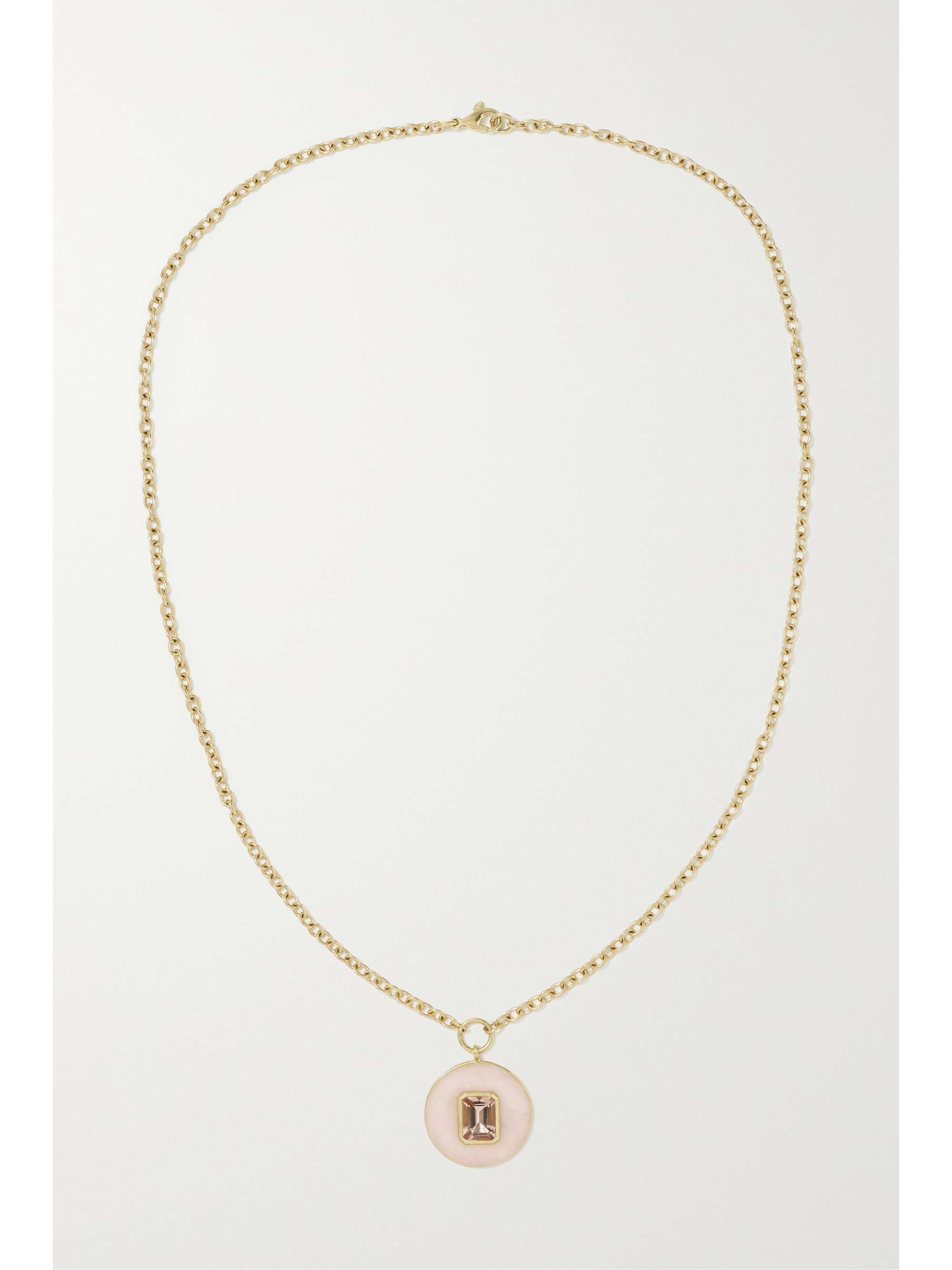 RETROUVAÍ Lollipop 14-karat gold, opal and morganite necklace