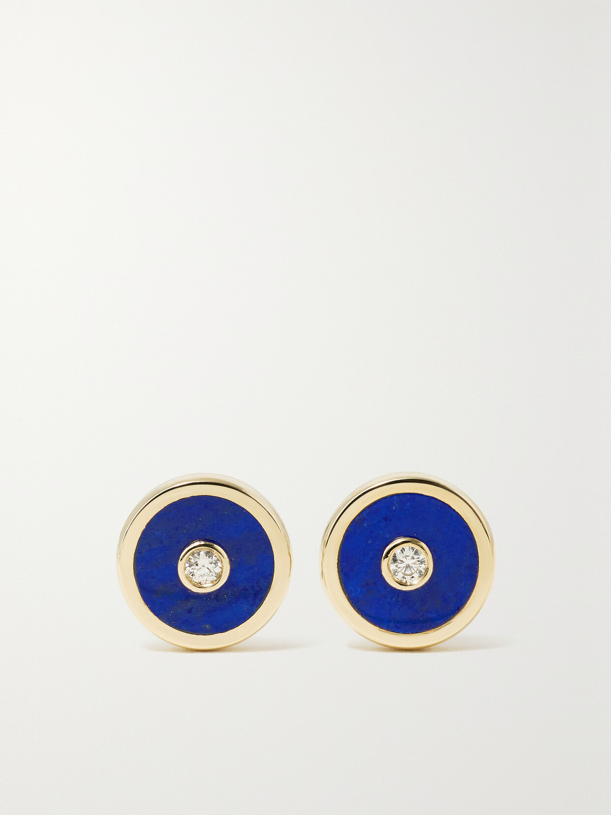 Retrouvaí - Compass Mini 14-karat Gold, Lapis Lazuli And Diamond Earrings - One size