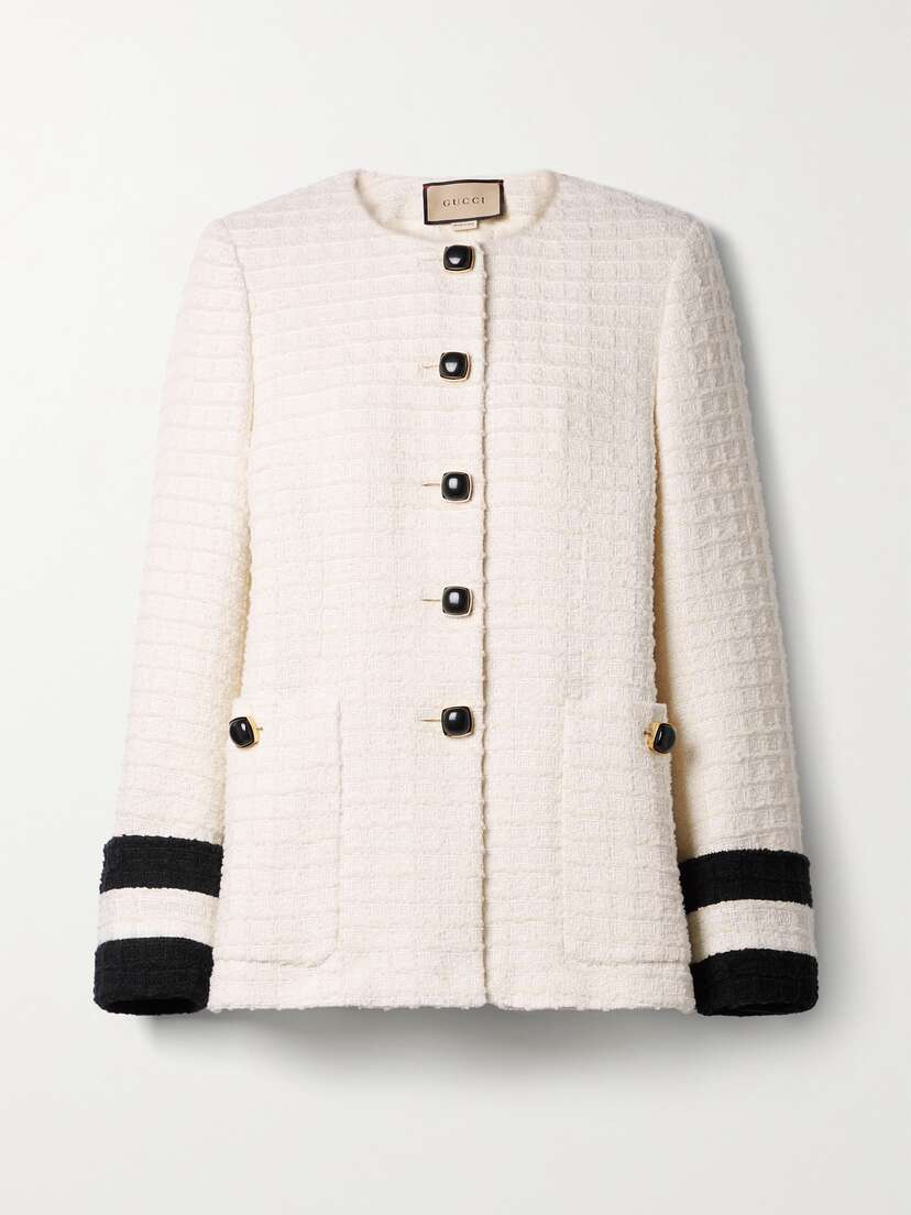 Gucci Striped Cotton-blend Tweed Blazer