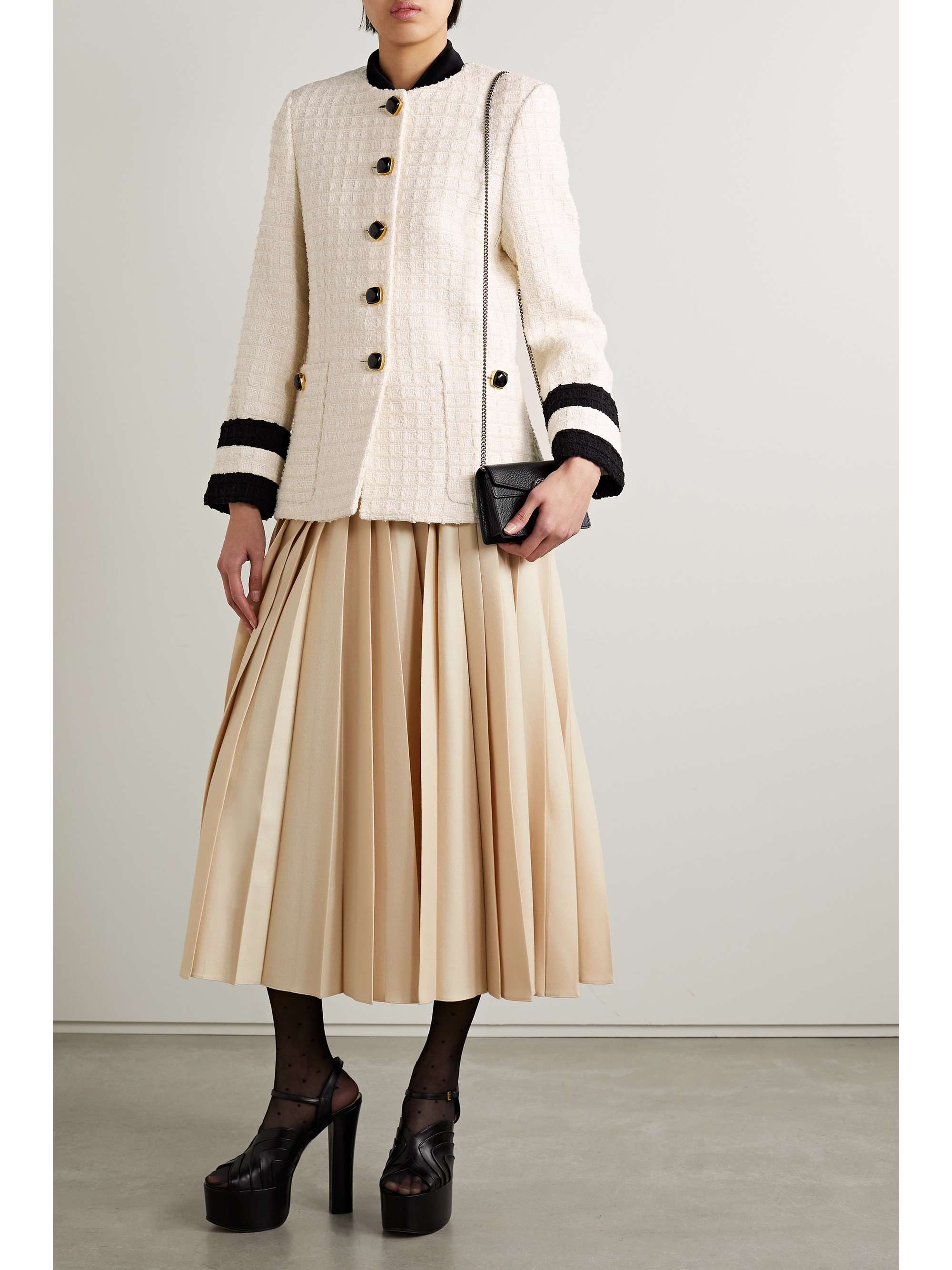 GUCCI Striped cotton-blend tweed blazer