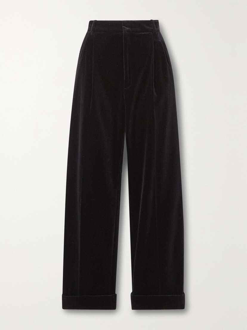 Gucci Cotton-blend Velvet Straight-leg Pants