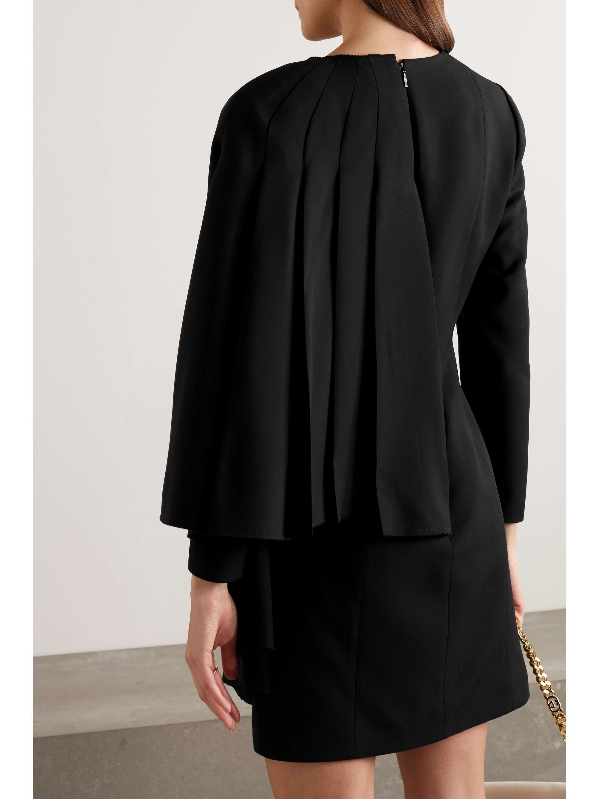 Black Les Années '40 capeeffect silk and woolblend mini dress GUCCI