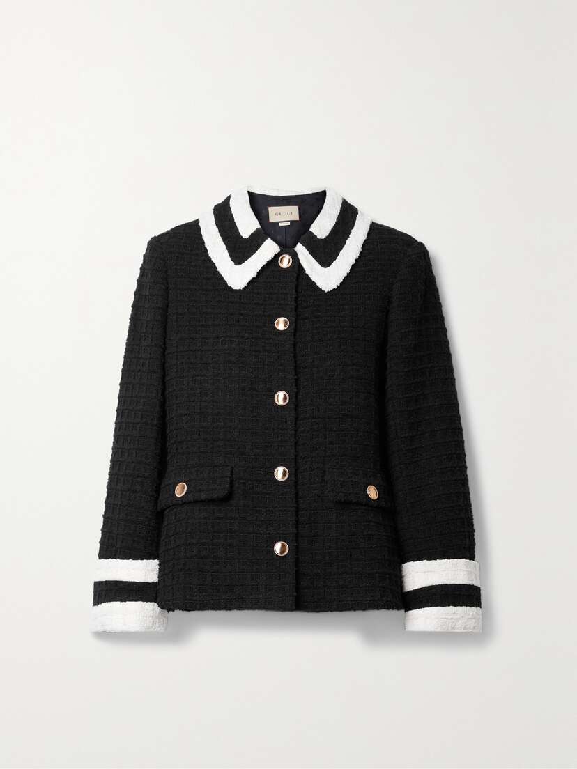 Gucci Two-tone Cotton-blend Tweed Jacket