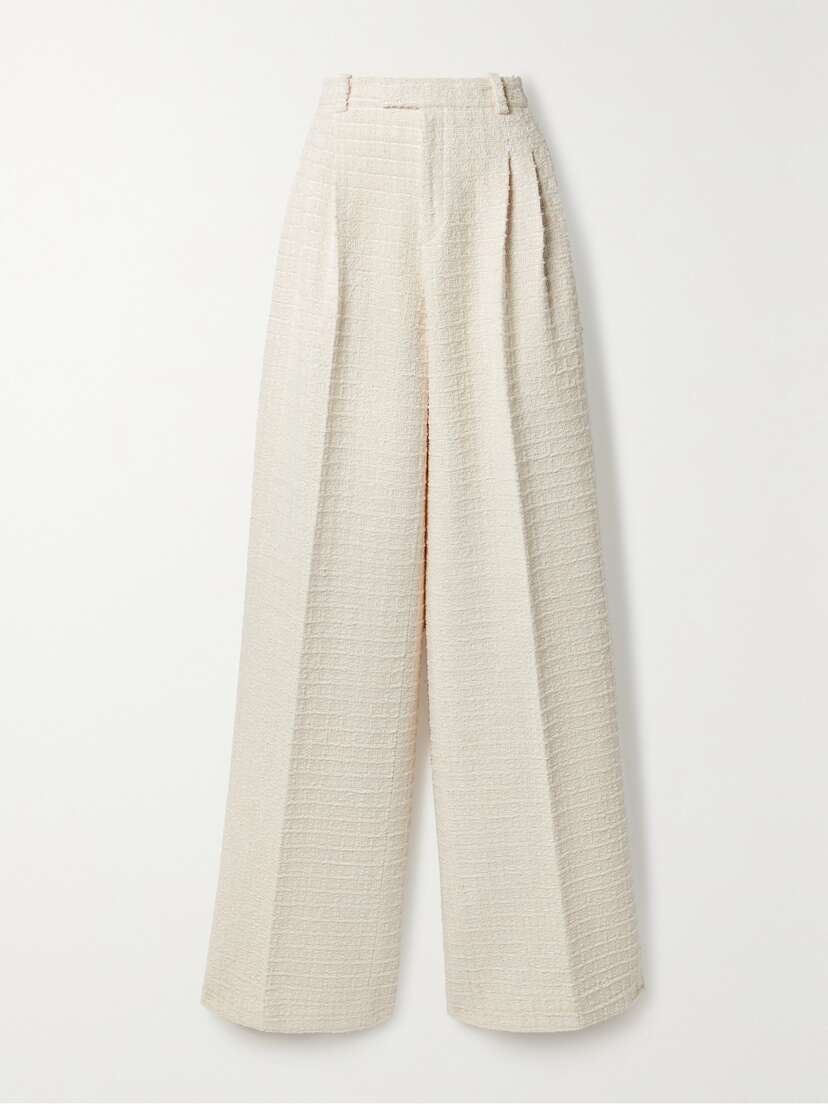 Gucci Cotton-blend Tweed Wide-leg Pants