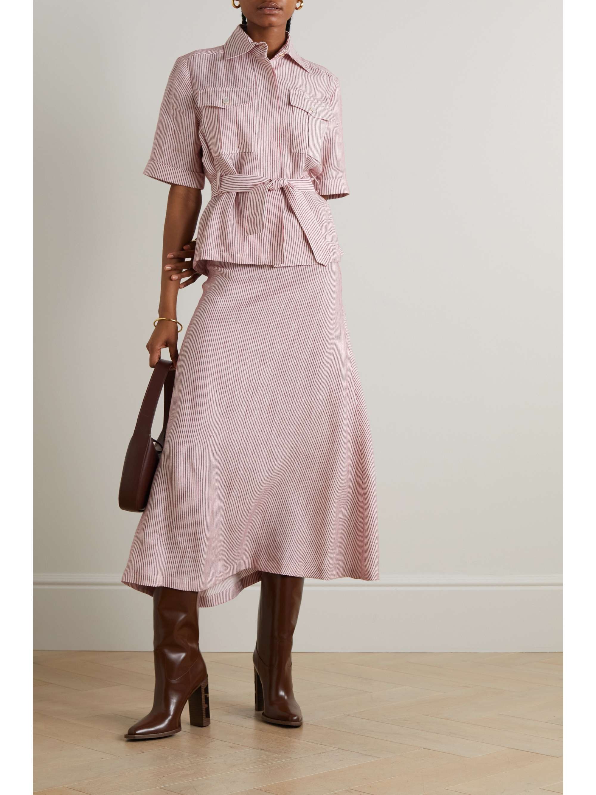 GIULIVA HERITAGE The Jane belted striped linen jacket