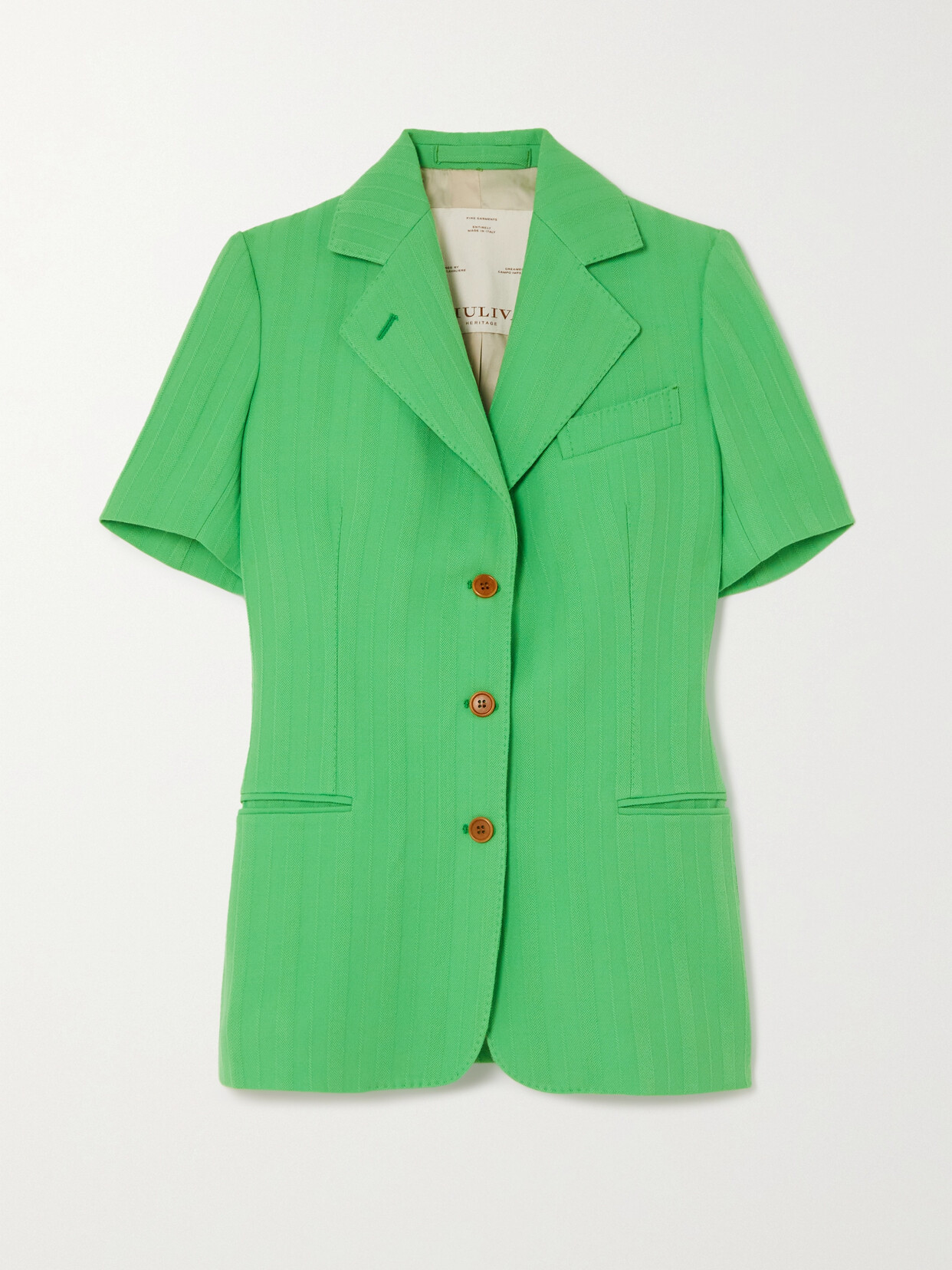 Giuliva Heritage - Ginestra Striped Wool Blazer - Green