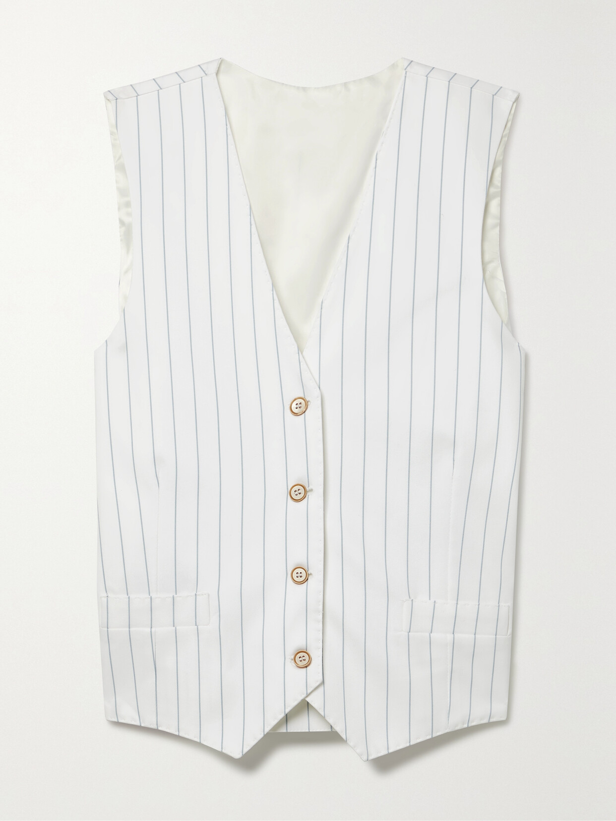 Jason Wu Collection + Net Sustain The Andrea Pinstriped Cotton-twill Vest - White
