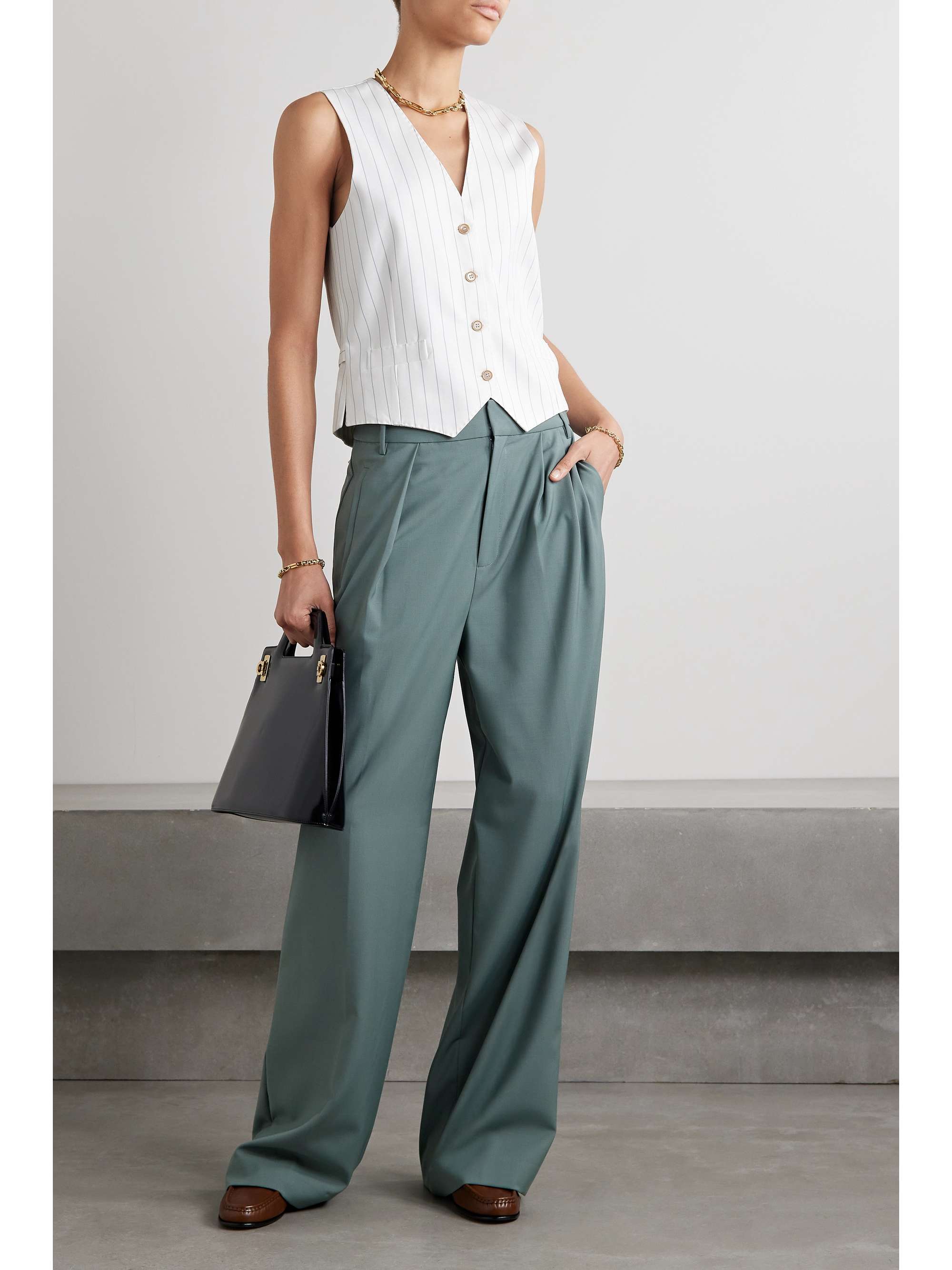 GIULIVA HERITAGE The Andrea herringbone linen vest