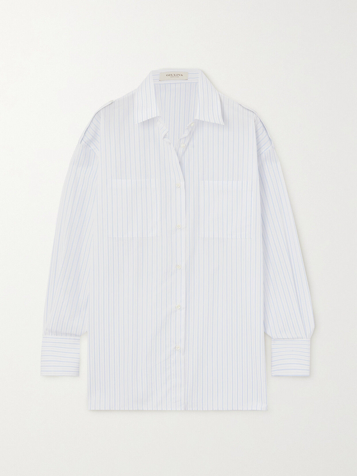 Giuliva Heritage - + Net Sustain Carla Striped Cotton-poplin Shirt - Blue