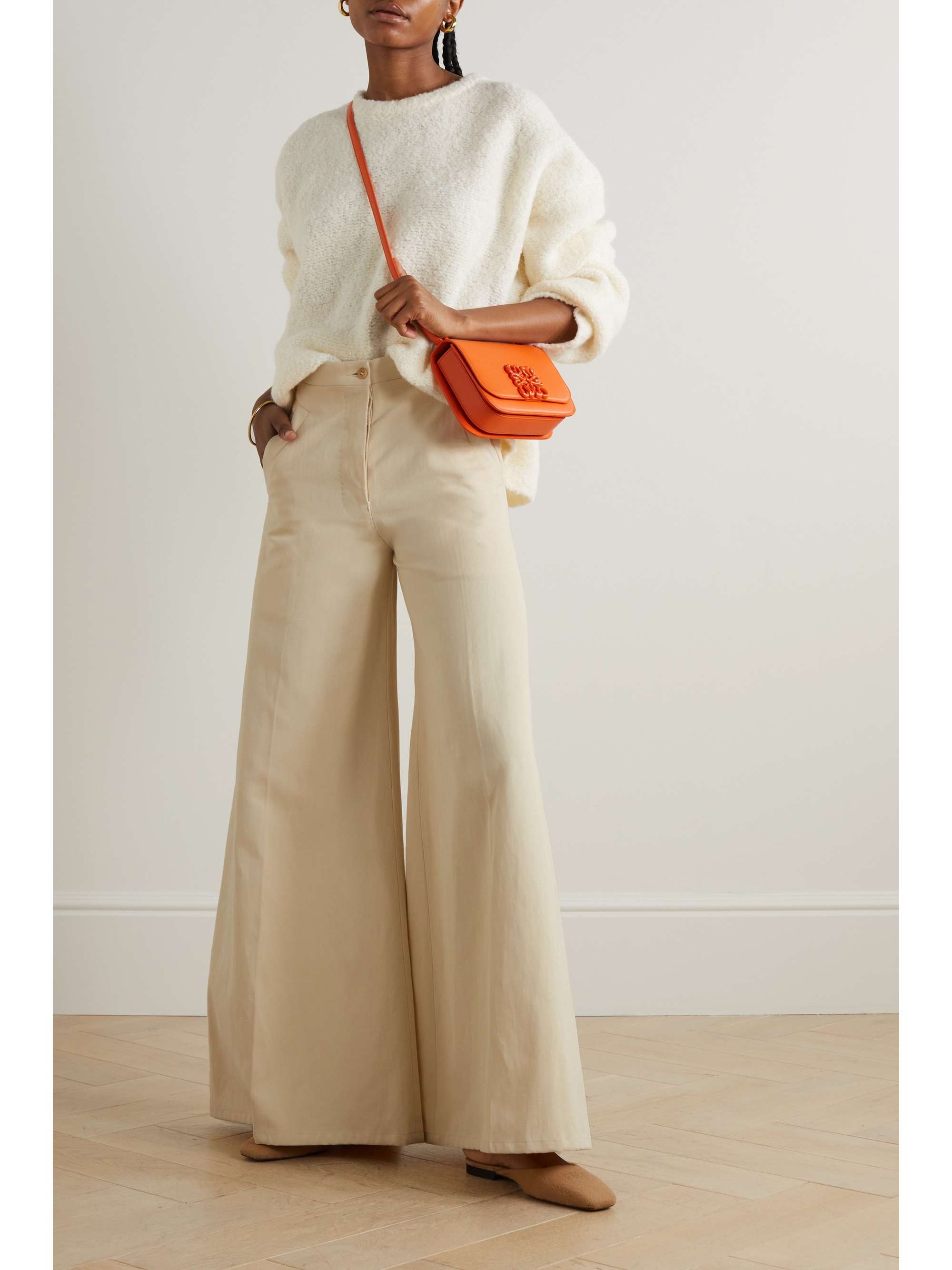 GIULIVA HERITAGE The Paola cotton and silk-blend wide-leg pants