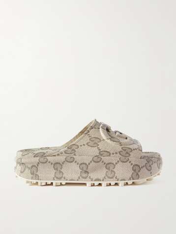 grey gucci sliders