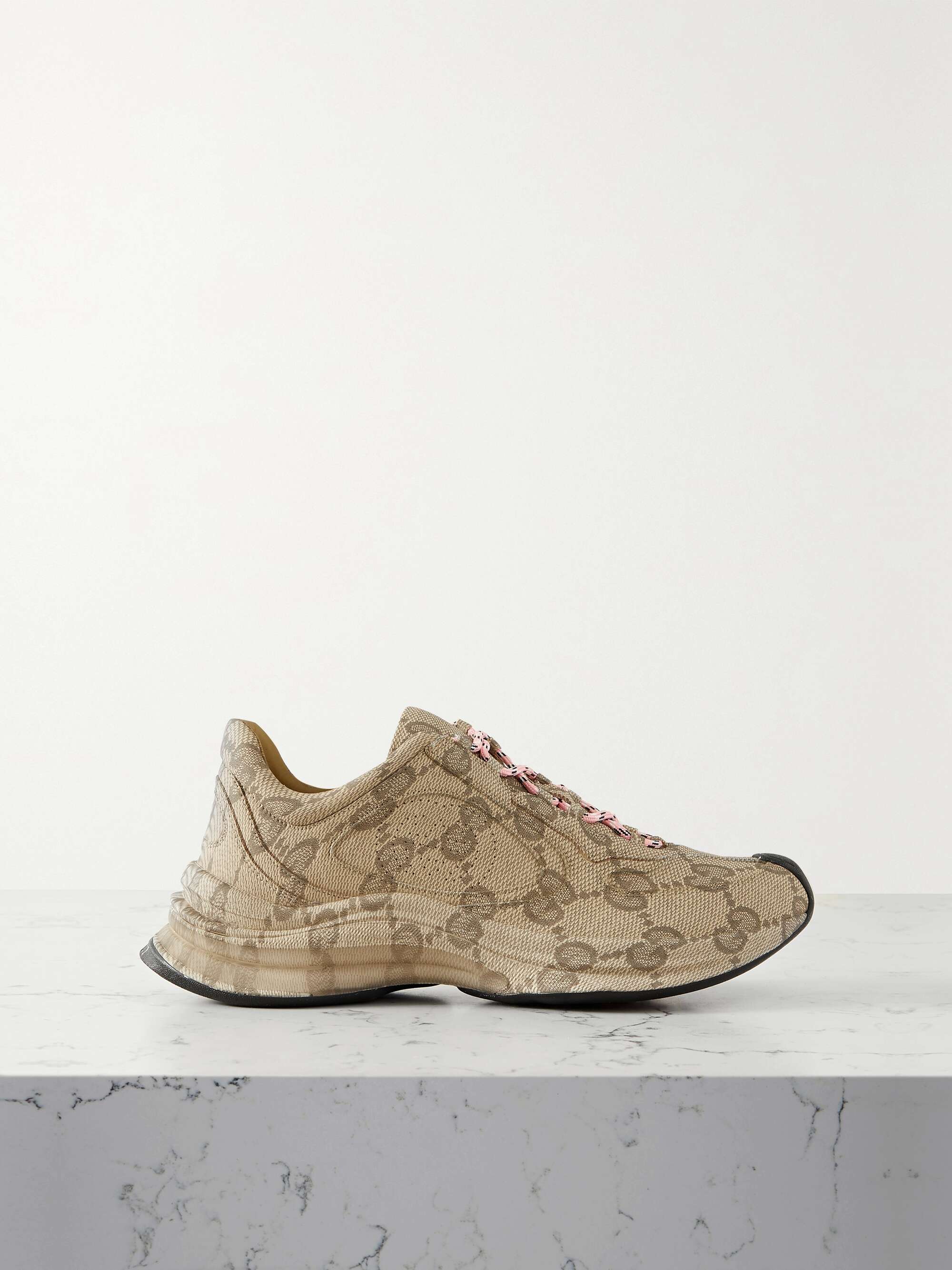 vedhæng gnist Vær tilfreds GUCCI Rubber-trimmed coated-canvas jacquard sneakers | NET-A-PORTER