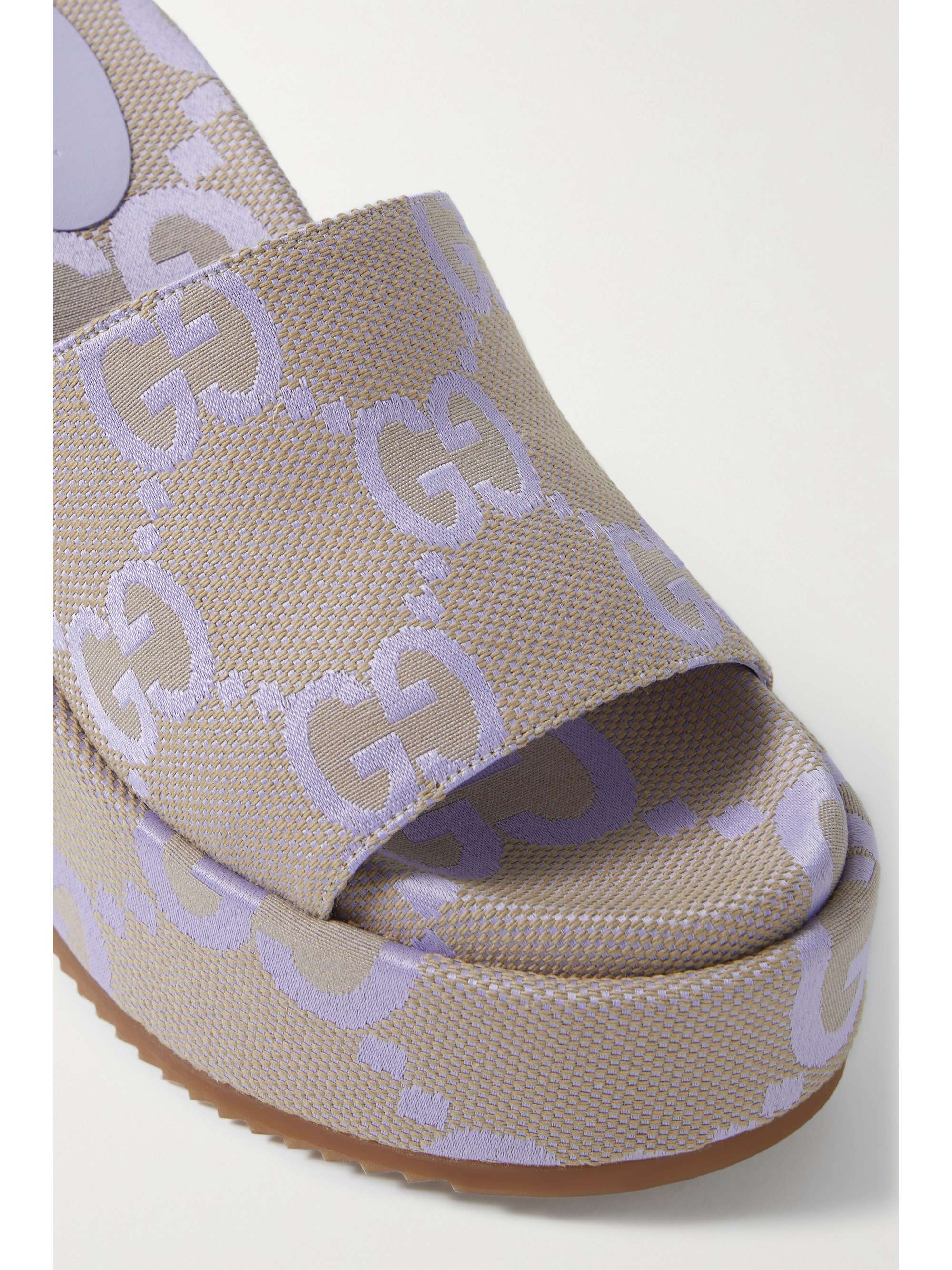 GUCCI Angelina canvasjacquard wedge slides NETAPORTER