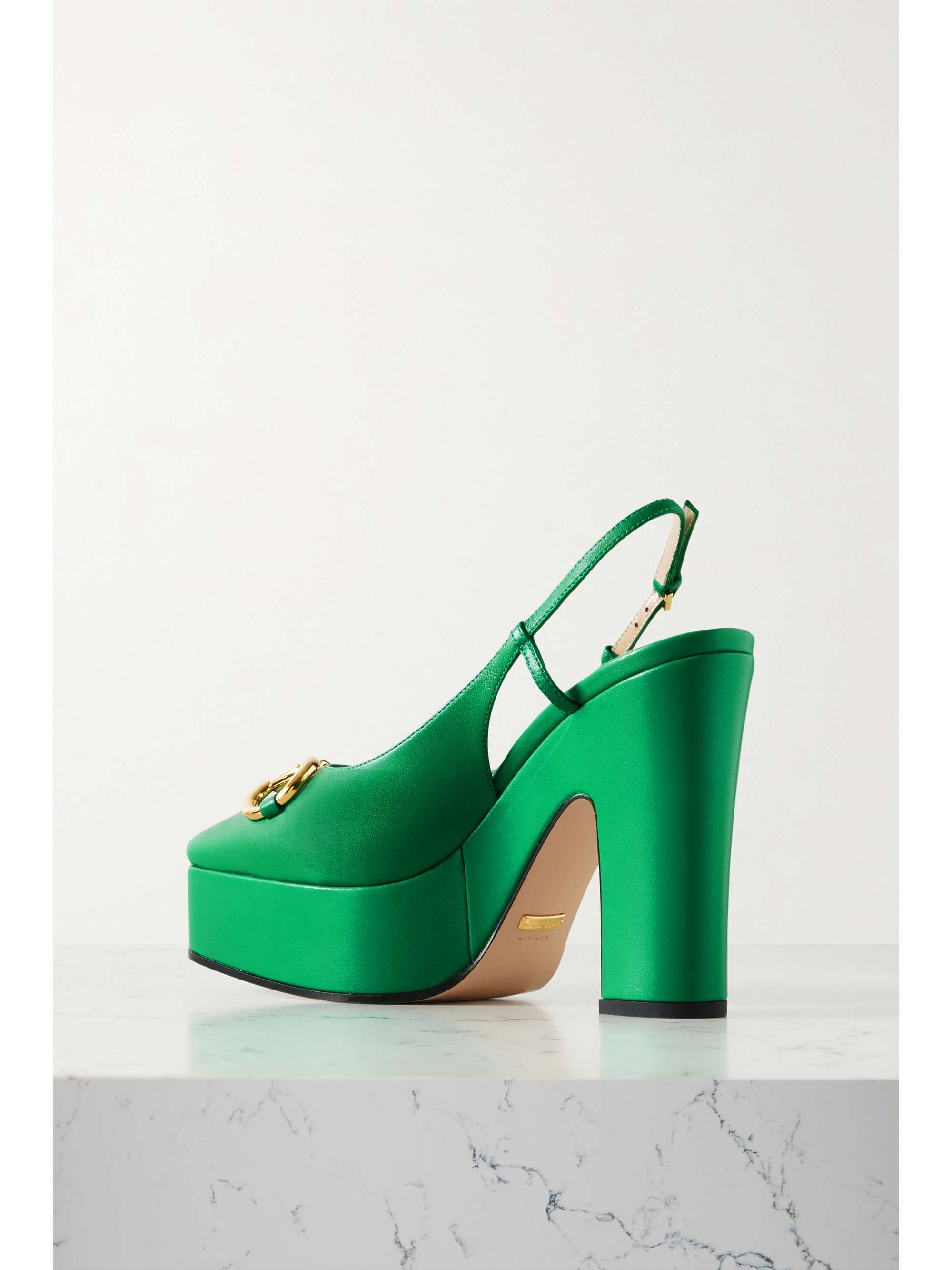 GUCCI Baby horsebitdetailed leather platform pumps NETAPORTER