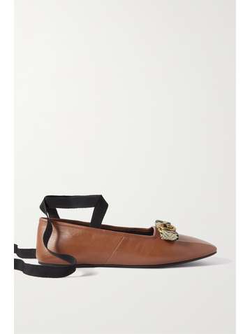 gucci leather flats