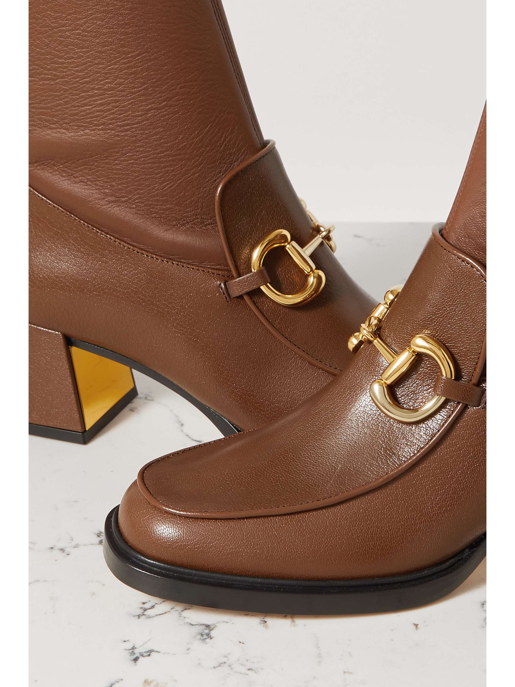 Horsebit Leather Ankle Boots in Black - Gucci